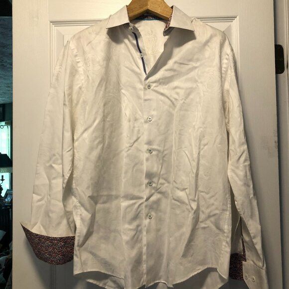 BUGATCHI bugatchi men's white cotton casual shirt size: M shaped fit Size US M / EU 48-50 / 2 - 1 Thumbnail
