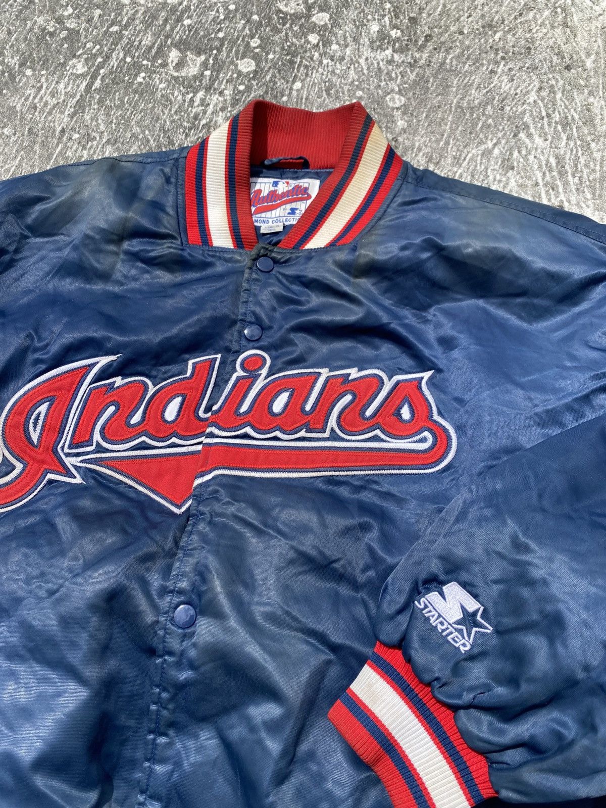 Starter Vintage jacket Indians cleveland Size US XXL / EU 58 / 5 - 5 Thumbnail