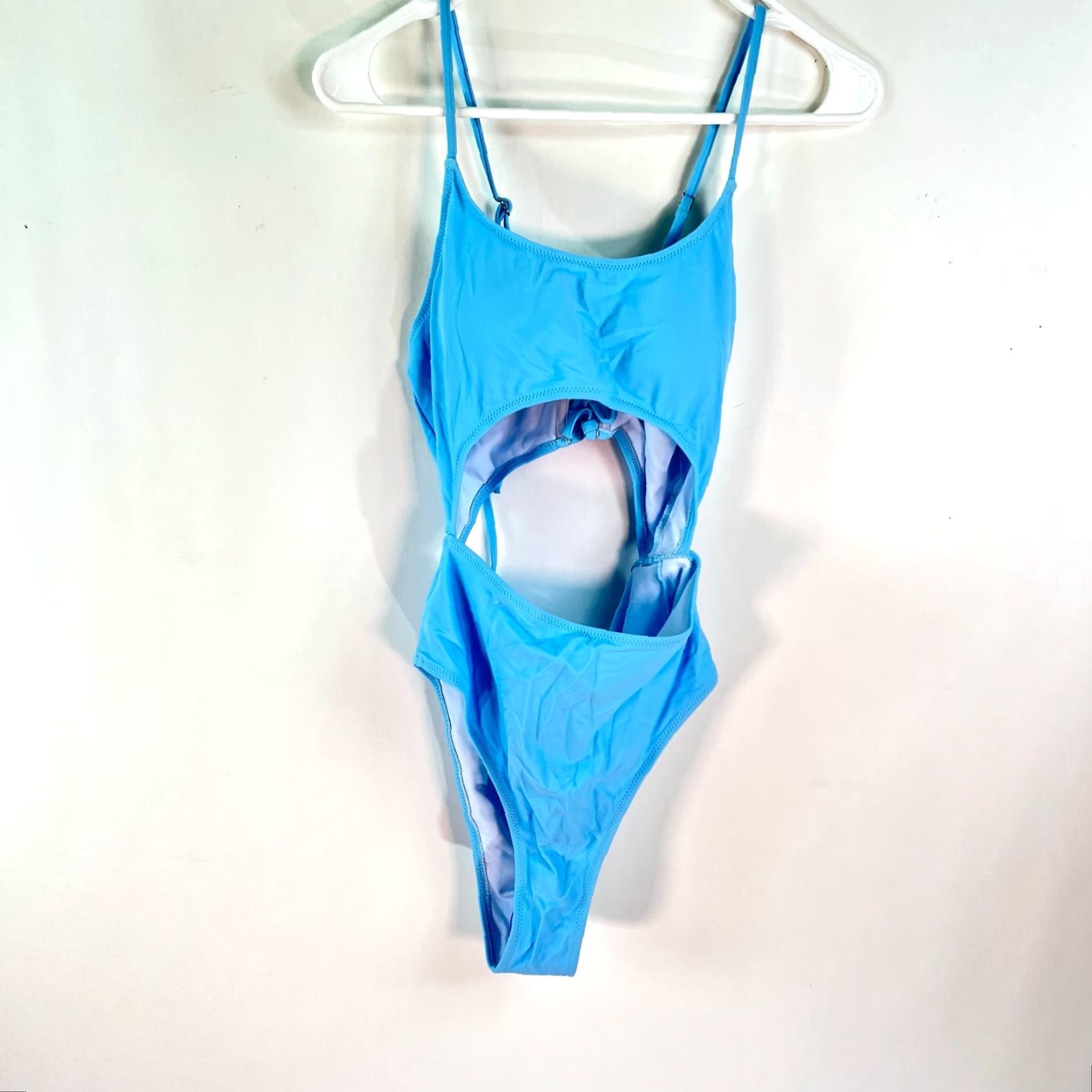 ZAFUL Zaful One Piece Swimsuit Teen L Blue Halter Cross Back Size ONE SIZE - 2 Thumbnail