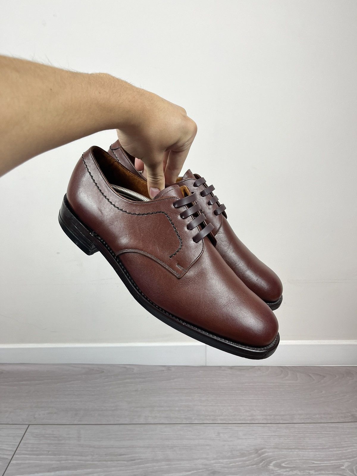 Loake Loake England Vintage Brown Leather Derby Shoes Boots Size US 12 / EU 45 - 1 Thumbnail
