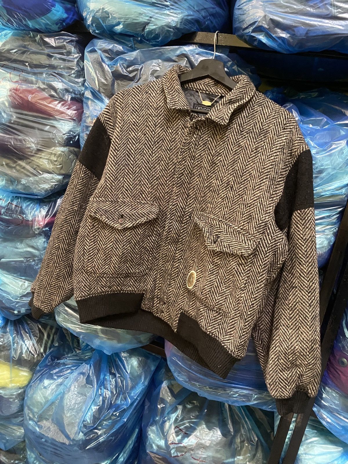 Vintage Gent Club Vintage Japanese Wool Blend Herringbone Jacket Size US M / EU 48-50 / 2 - 2 Thumbnail