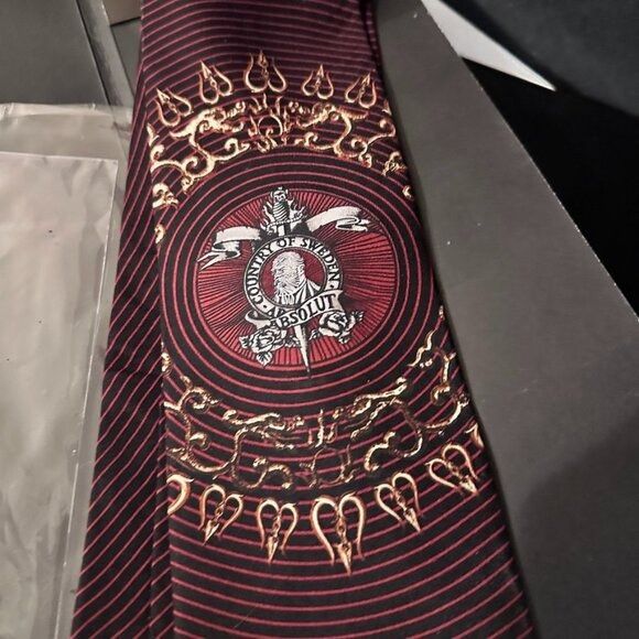 Jean Paul Gaultier Jean Paul Gaultier Absolut Sweden Silk NWT Tie RARE Maroon R Size ONE SIZE - 1 Thumbnail