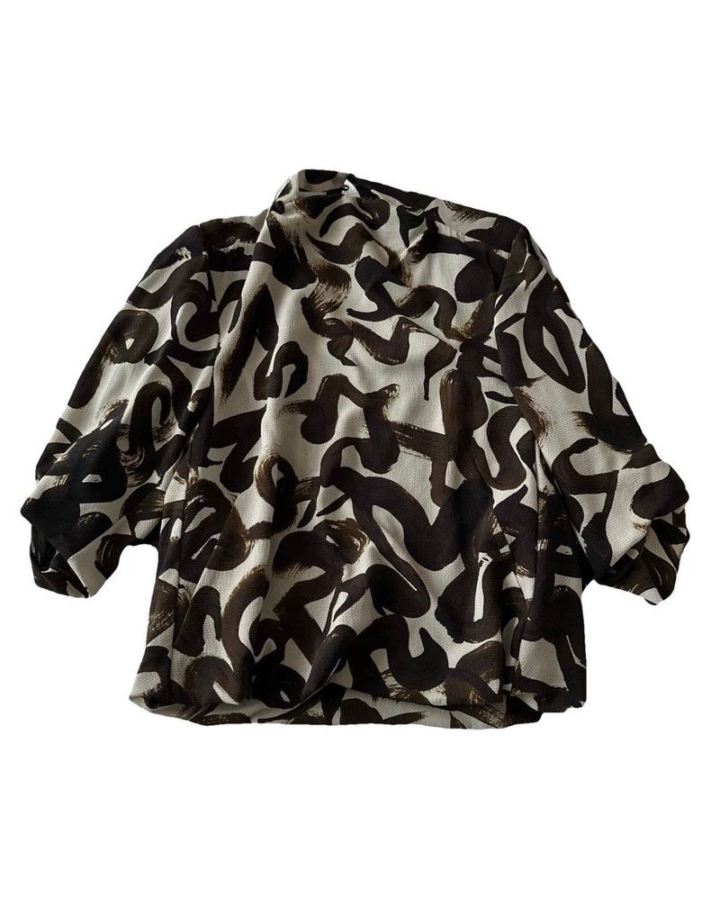 Dries Van Noten DRIES VAN NOTEN A loose bat-sleeved top with crow pattern Size S / US 4 / IT 40 - 6 Thumbnail