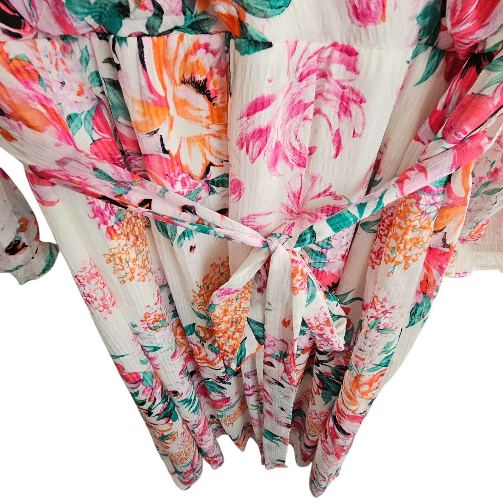 Maison Forte Maison Tara Womens Floral Mini Wrap Dress 18W Garden Party Size XXL / US 16-18 / IT 52-54 - 4 Thumbnail