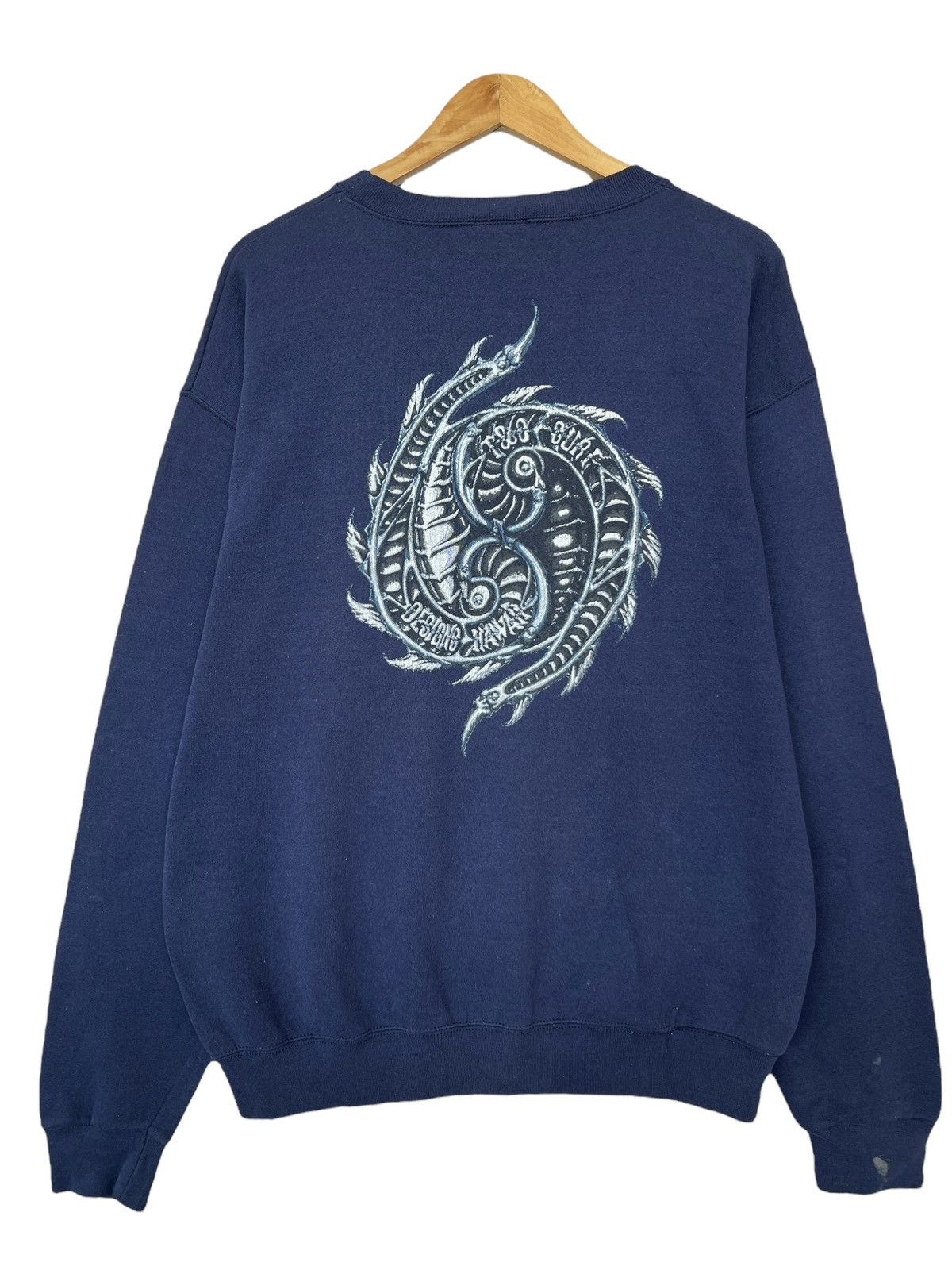 Vintage Vintage 90s T&C Town And Country Made In Usa Navy Sweatshirt Size US L / EU 52-54 / 3 - 3 Thumbnail