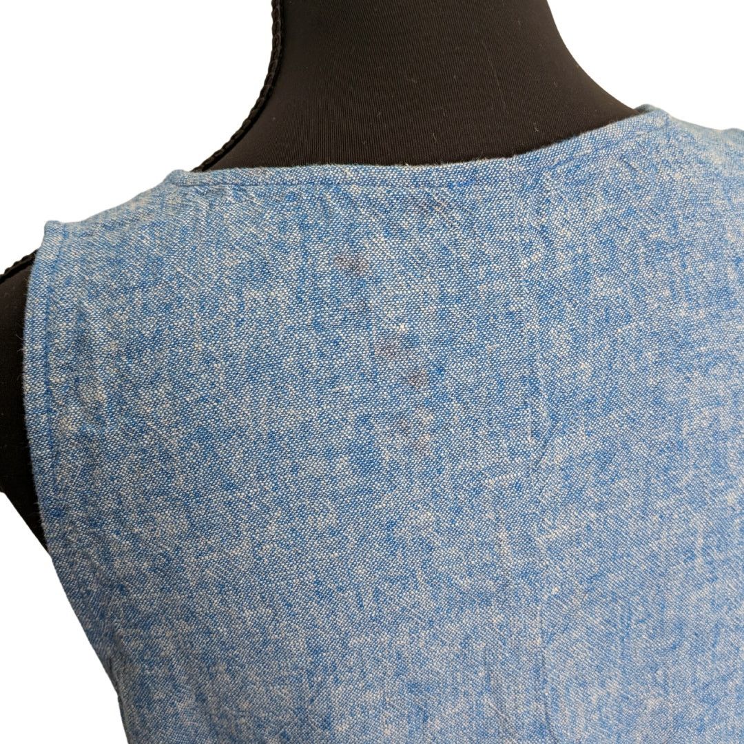 Anne Klein Anne Klein Sky Blue Textured Sheath Dress with V-Tail Size S / US 4 / IT 40 - 7 Thumbnail