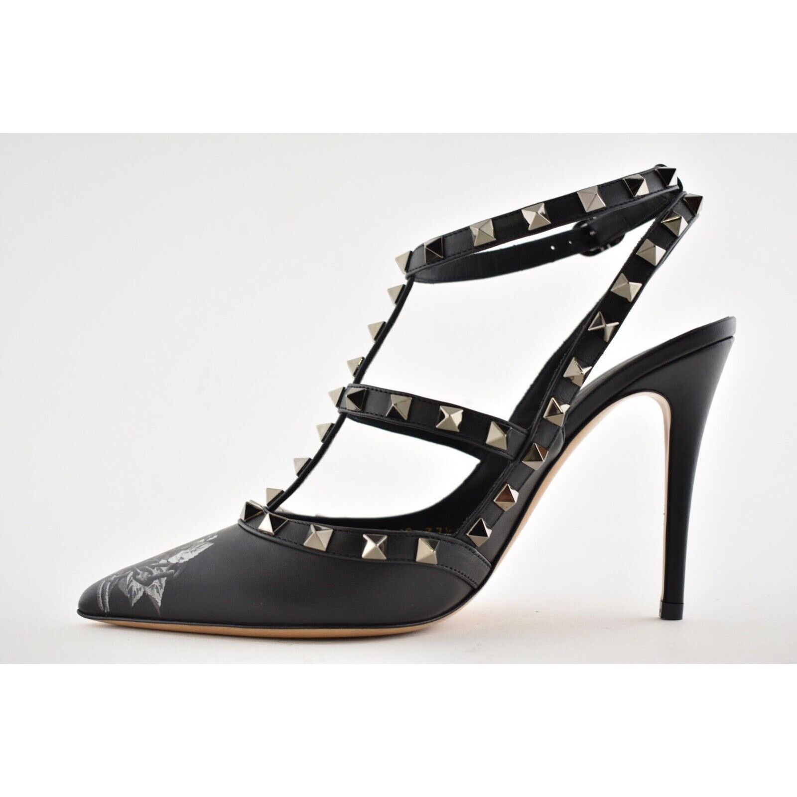 Valentino Rockstud Undercover Leather T Strap Pointed Heel Pump 37.5 Size US 7.5 / IT 37.5 - 7 Thumbnail