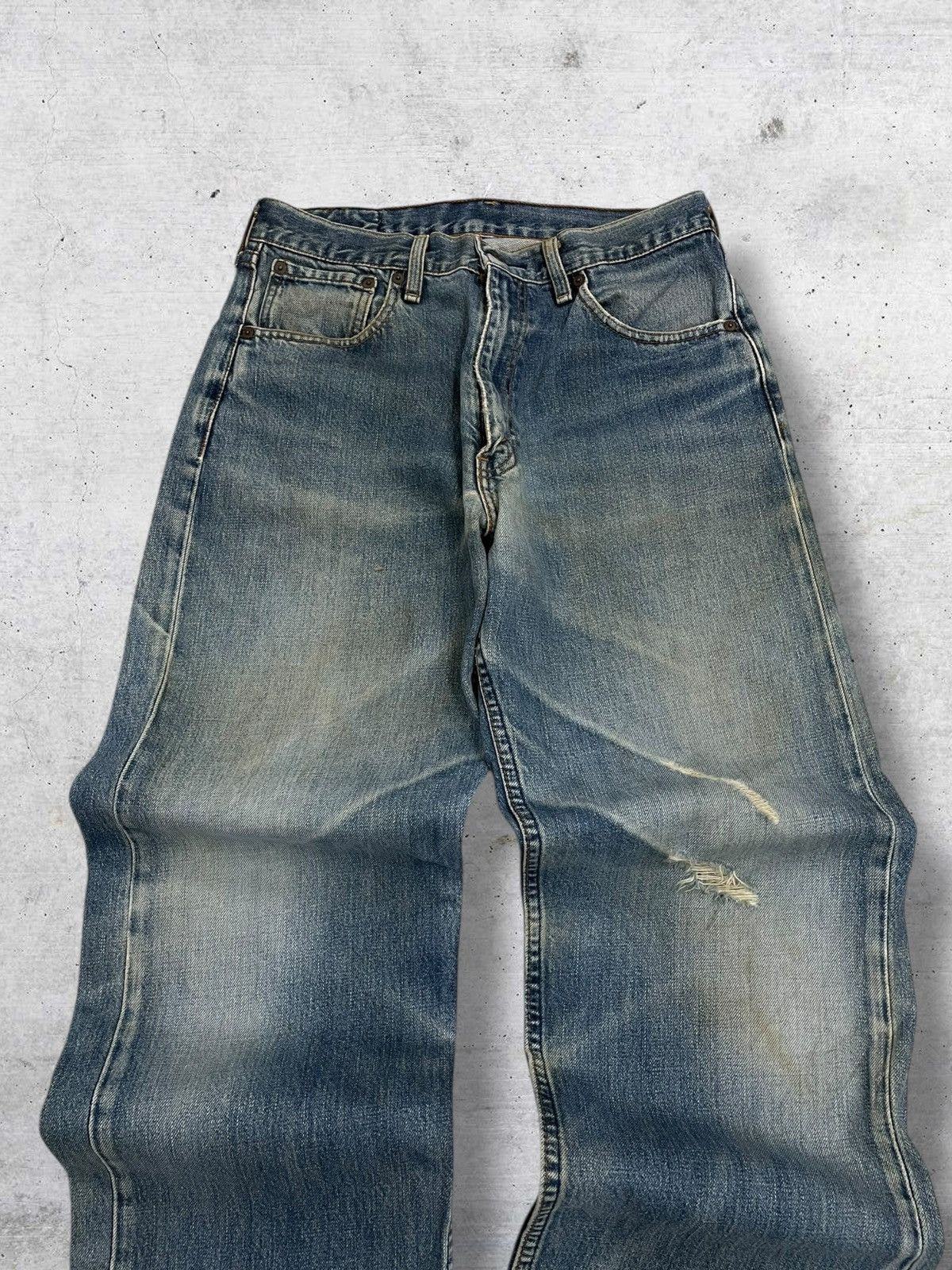 Levi's Vintage Clothing VINTAGE 504 LEVIS USA DESIGNER 90S MUDWASH DISTRESSED DENIM Size US 29 - 4 Thumbnail