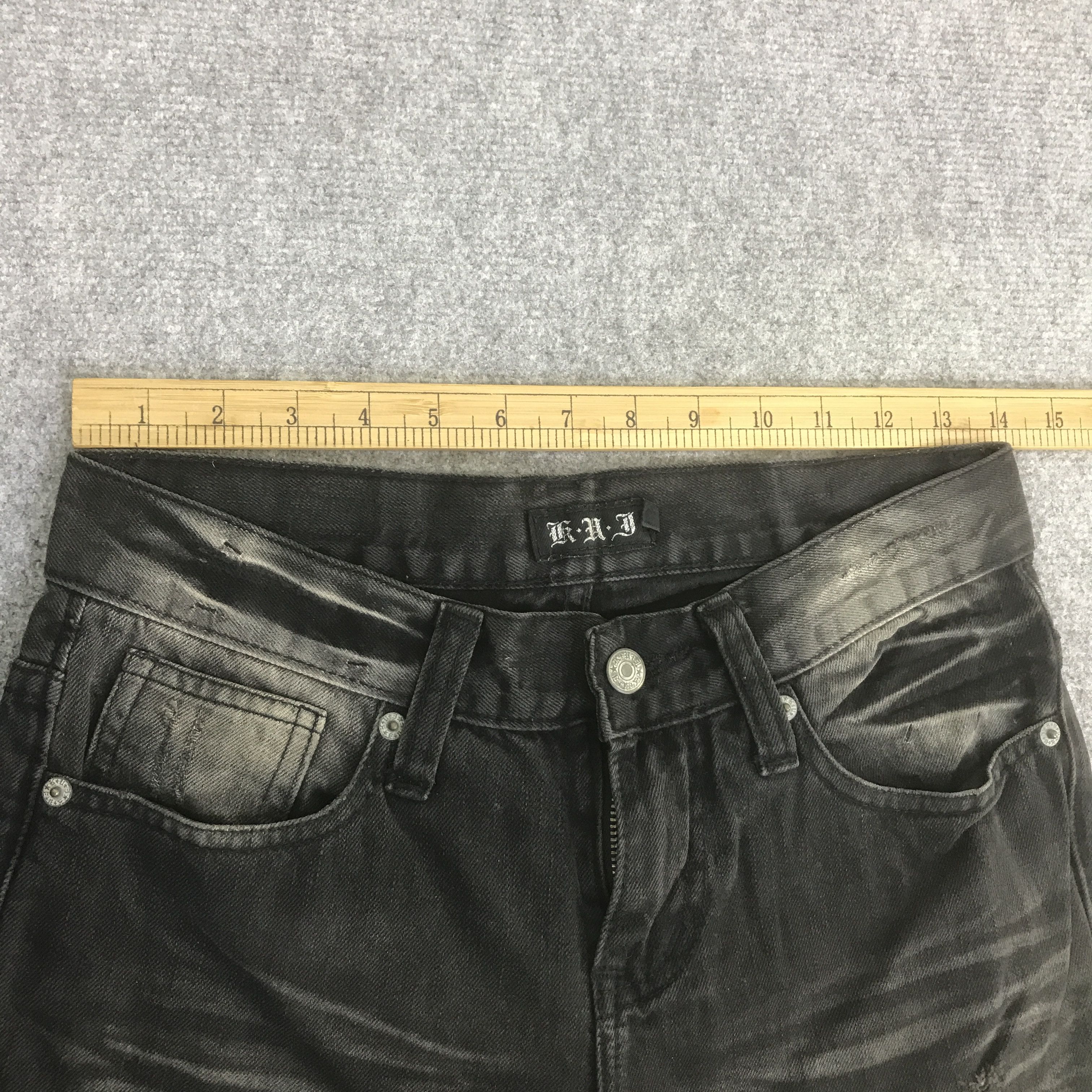 Japanese Brand JAPANESE BRAND BLACK PUNK DISTRESSED DENIM PANTS K129B5 Size US 28 / EU 44 - 7 Thumbnail