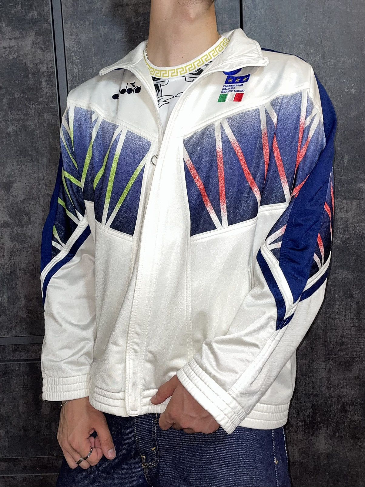Vintage Crazy Vintage 1994 Diadora Italy Zip Track Jacket Rare Y3 Size US XL / EU 56 / 4 - 6 Thumbnail