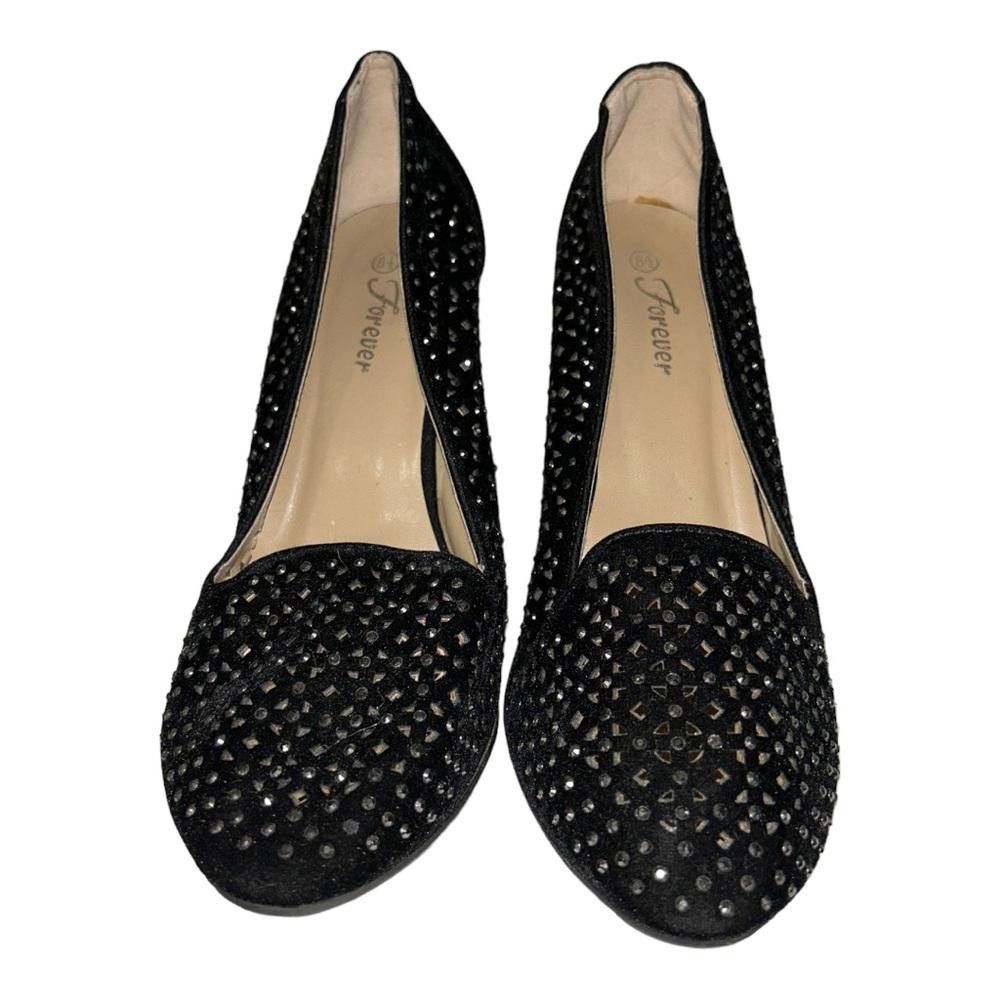 Designer Faux Suede Embellished Pumps Size 8.5 Size US 8.5 / IT 38.5 - 3 Thumbnail