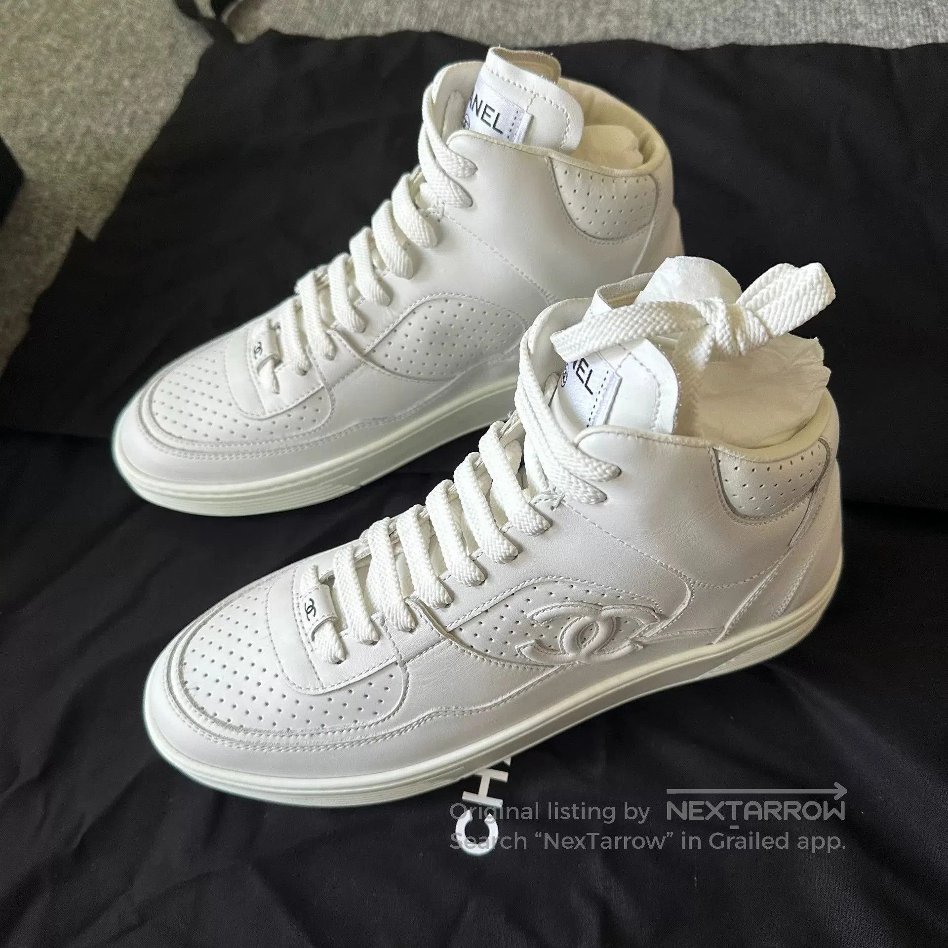 Chanel Chanel White High-Top Air Force 1 Sneakers. Size US 8 / EU 41 - 1 Thumbnail