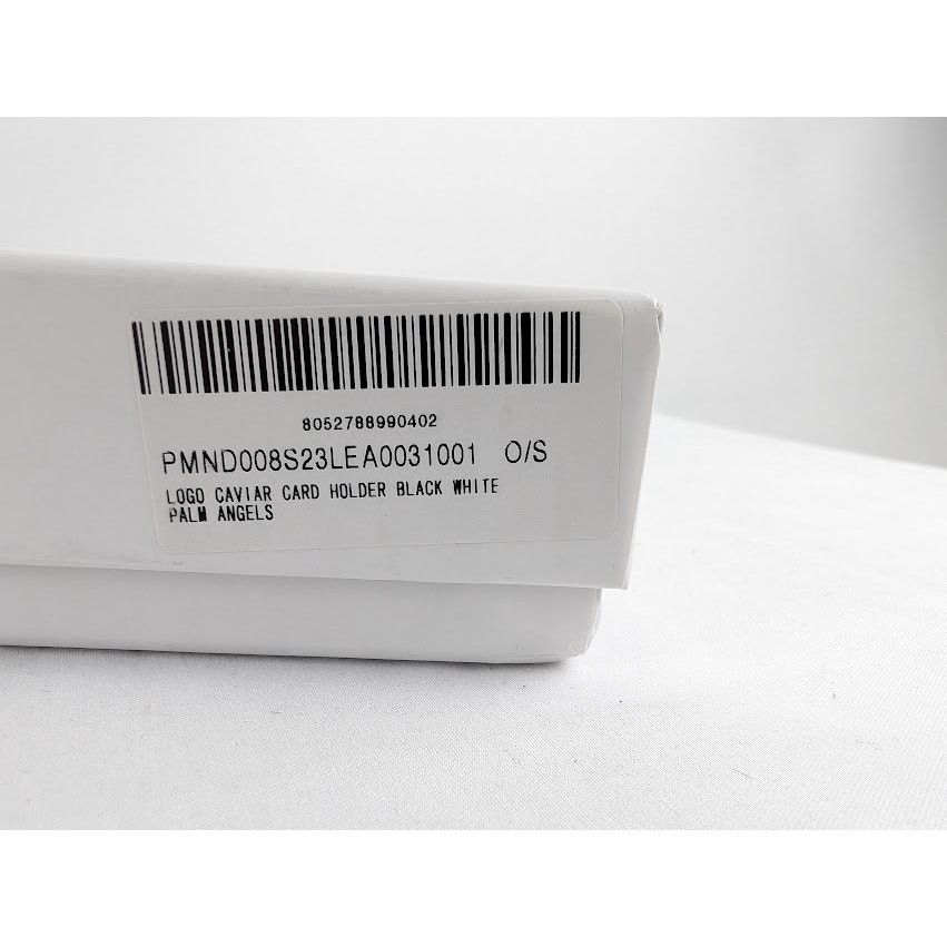 Palm Angels o1rshd1 Size: OS / Logo Caviar Card Holder in Black/White Size ONE SIZE - 6 Thumbnail