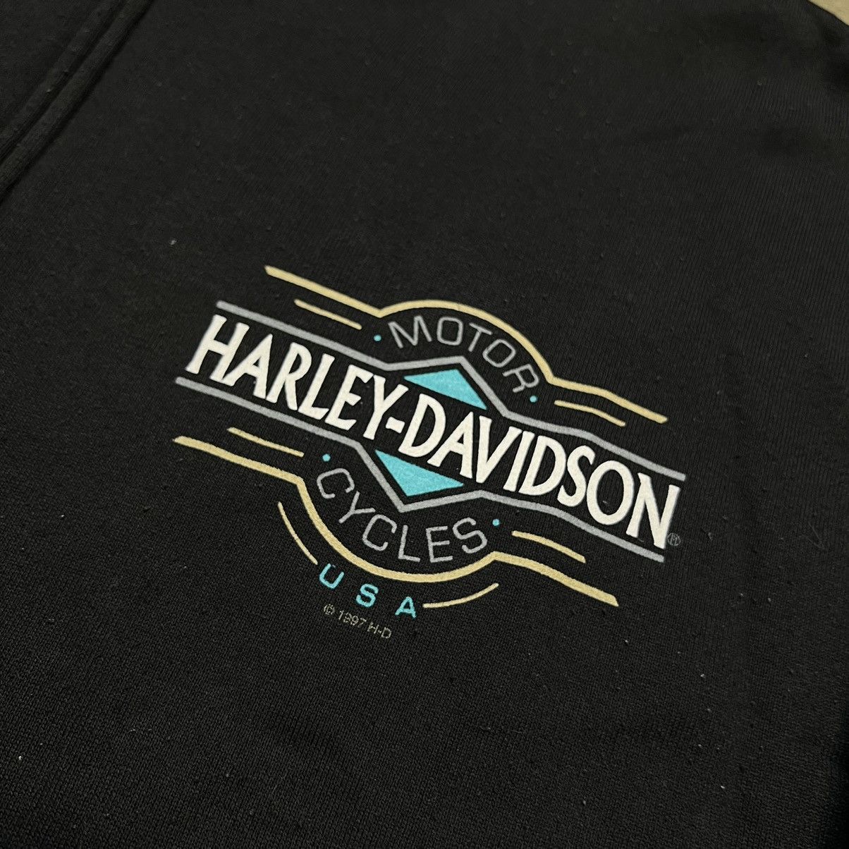 Harley Davidson × Vintage Vintage 90s Harley Davidson Zip Up Crewneck Sweatshirt Boxy Size US XXL / EU 58 / 5 - 6 Thumbnail