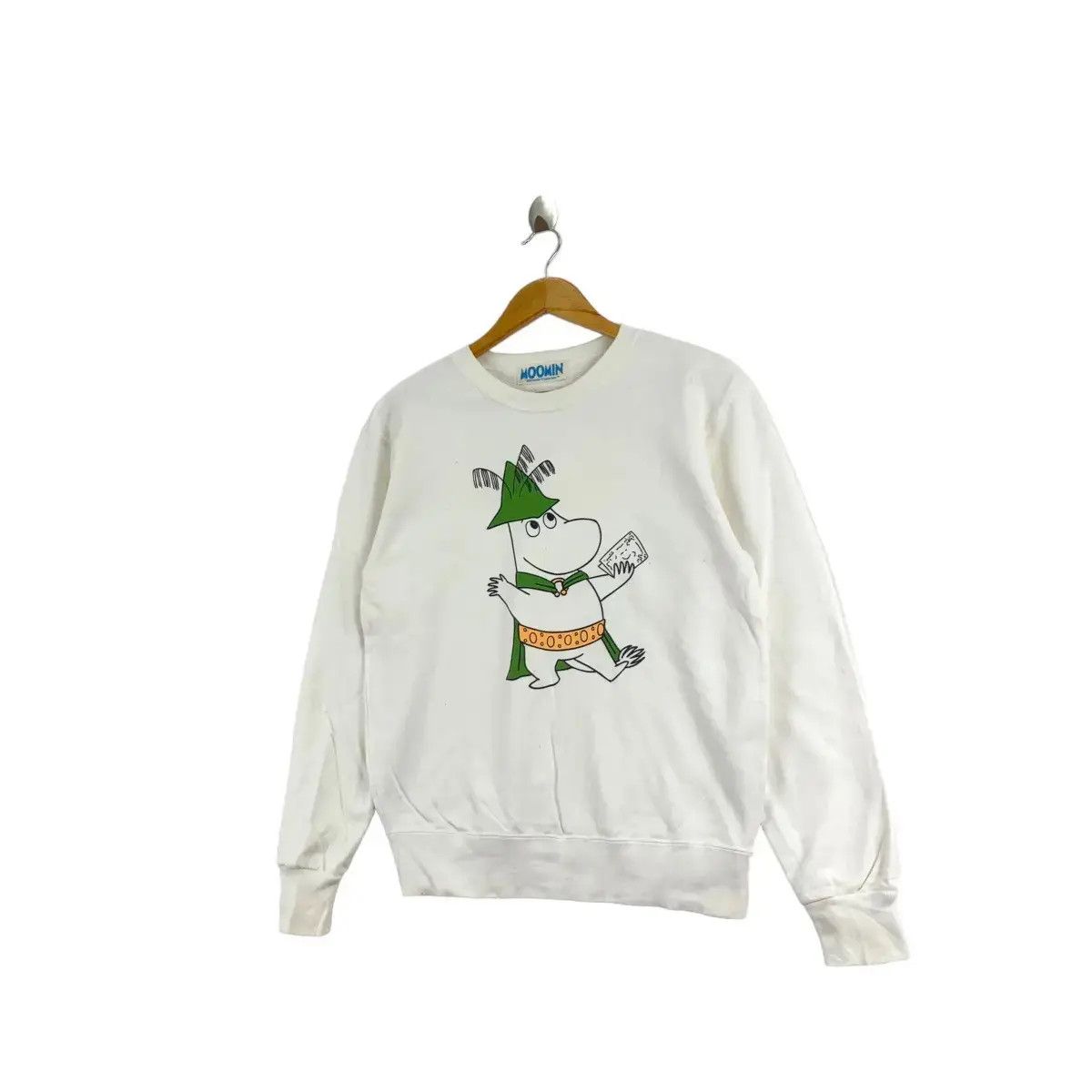 Vintage MOOMIN CHARACTER Cartoon Series Big Print White Sweatshirt Size US M / EU 48-50 / 2 - 4 Thumbnail