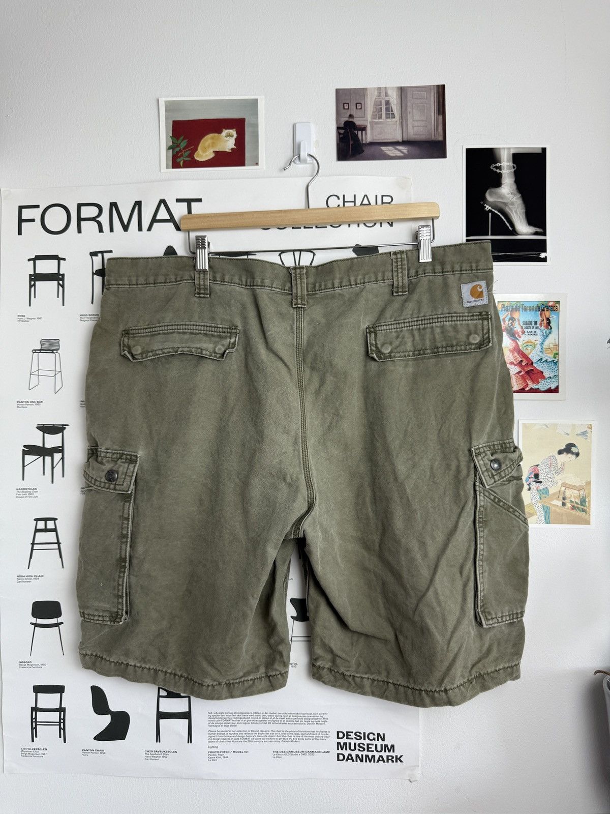 Carhartt Vintage 90s Carhartt baggy khaki cargo shorts 44 skate usa Size US 44 / EU 60 - 1 Thumbnail