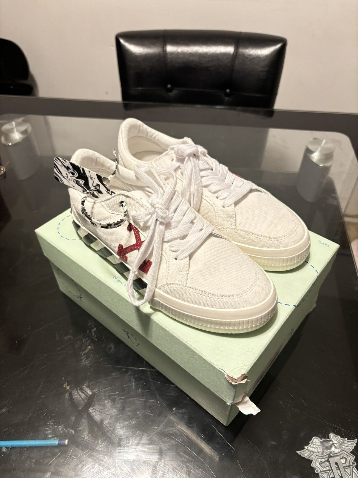 Off-White OFF-WHITE Vulc Low Canvas White Violet SS20 Size US 8 / IT 38 - 2 Thumbnail