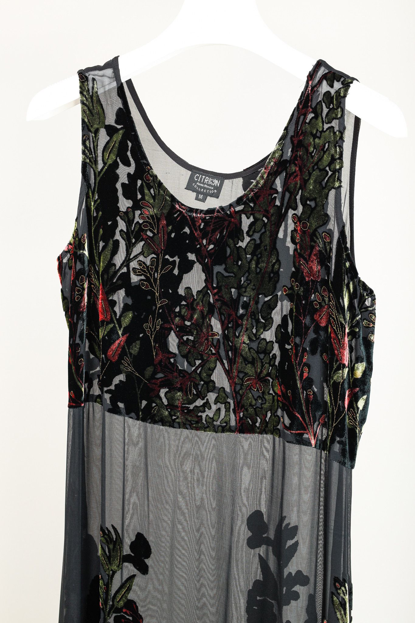 Other Citron Santa Monica Sheer Floral-Burnout Velvet Maxi Dress Size M / US 6-8 / IT 42-44 - 3 Thumbnail