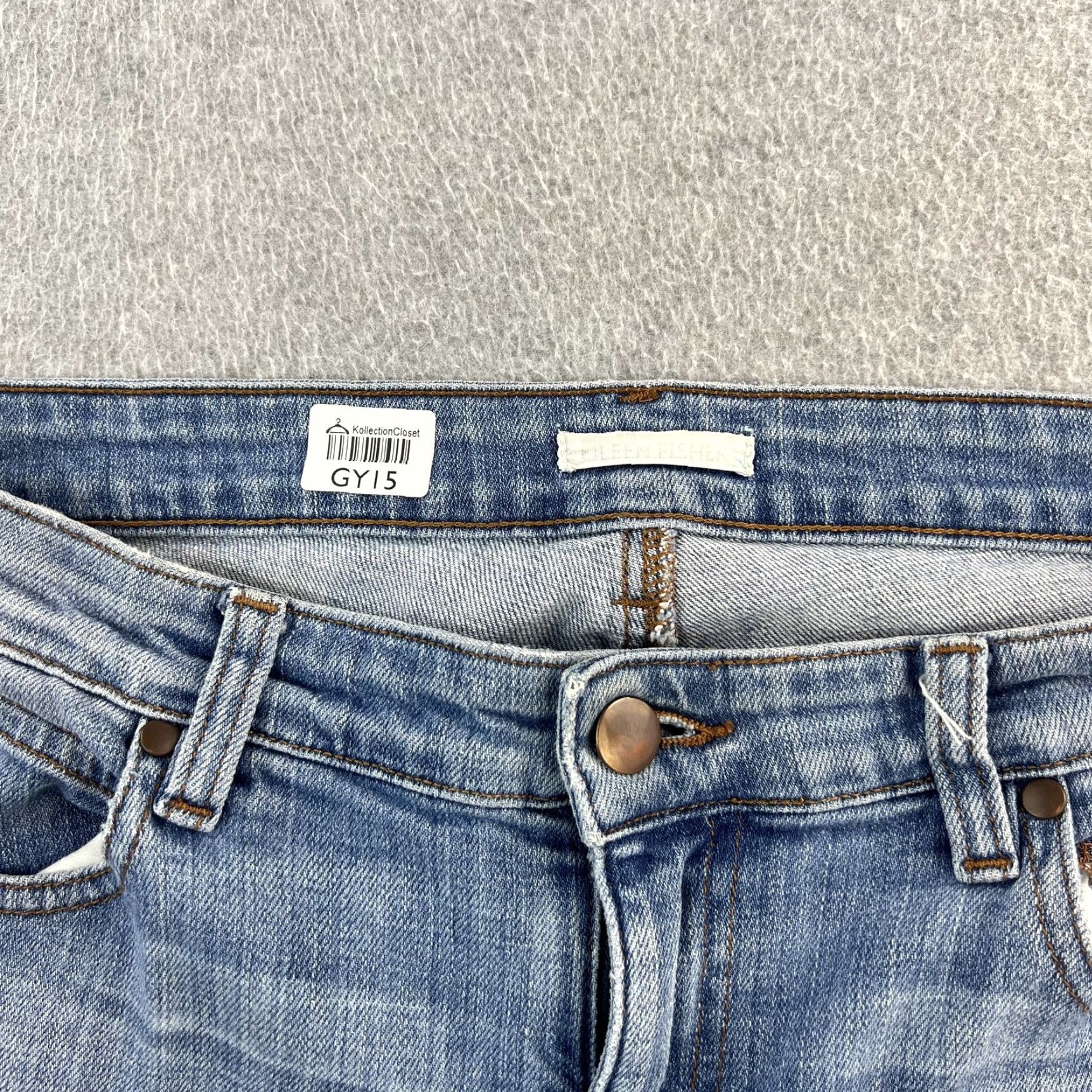 Eileen Fisher Eileen Fisher Jeans Womens 8 Blue Denim Straight Leg Mid Rise Classic Stretch Pants Ladies Jeans Size 30" / US 8 / IT 44 - 5 Thumbnail