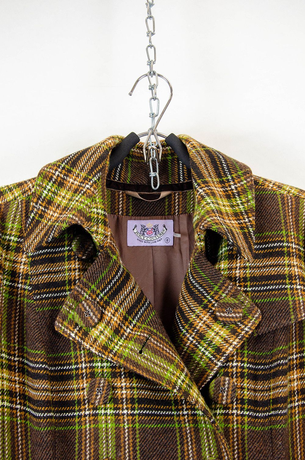 Juicy Couture Jeans Juicy Couture Plaid Wool Trench Coat Size 8 Size M / US 6-8 / IT 42-44 - 8 Thumbnail