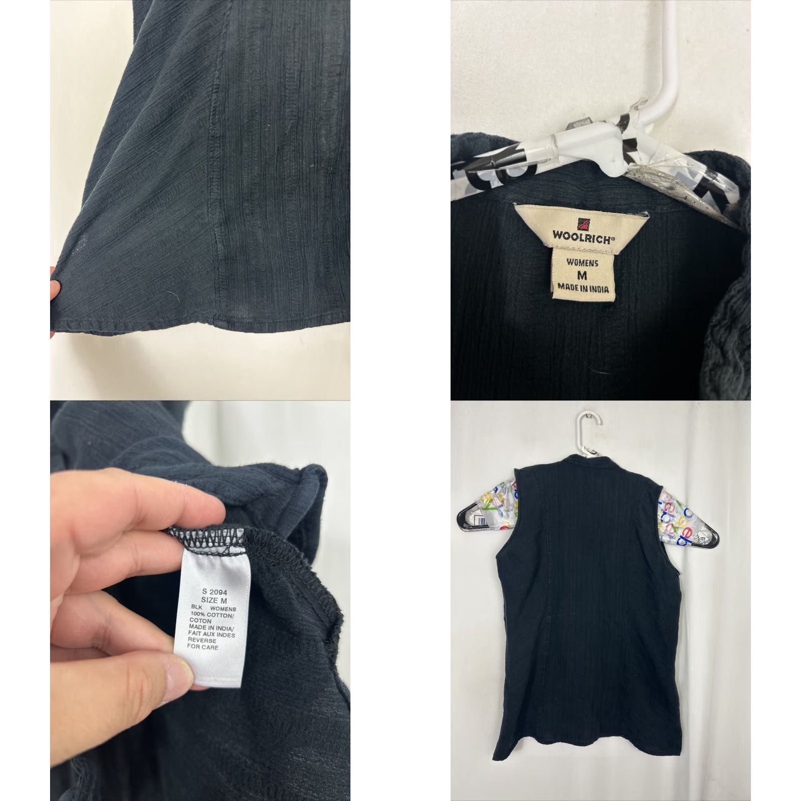 Vintage VINTAGE Woolrich Shirt Tunic Womens Black 100% Cotton Sleeveless Button-Up M Size M / US 6-8 / IT 42-44 - 8 Thumbnail