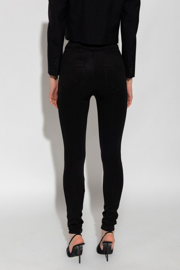 Saint Laurent Paris o1s1wg110924 Slim-Fit Pants in Silky Jersey in Noir Size 28" / US 6 / IT 42 - 4 Thumbnail