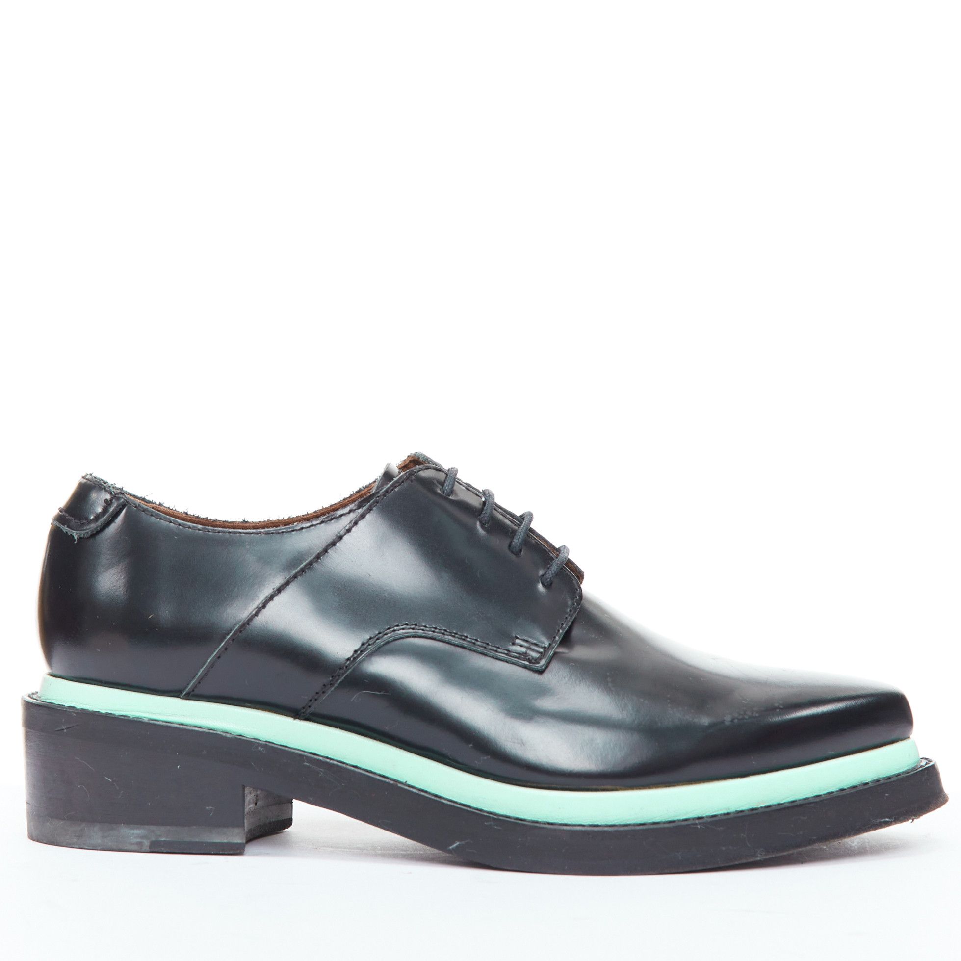 Acne Studios ACNE STUDIOS Lark mint blue midsole lace up minimal block shoes EU38 Size US 8 / IT 38 - 1 Thumbnail