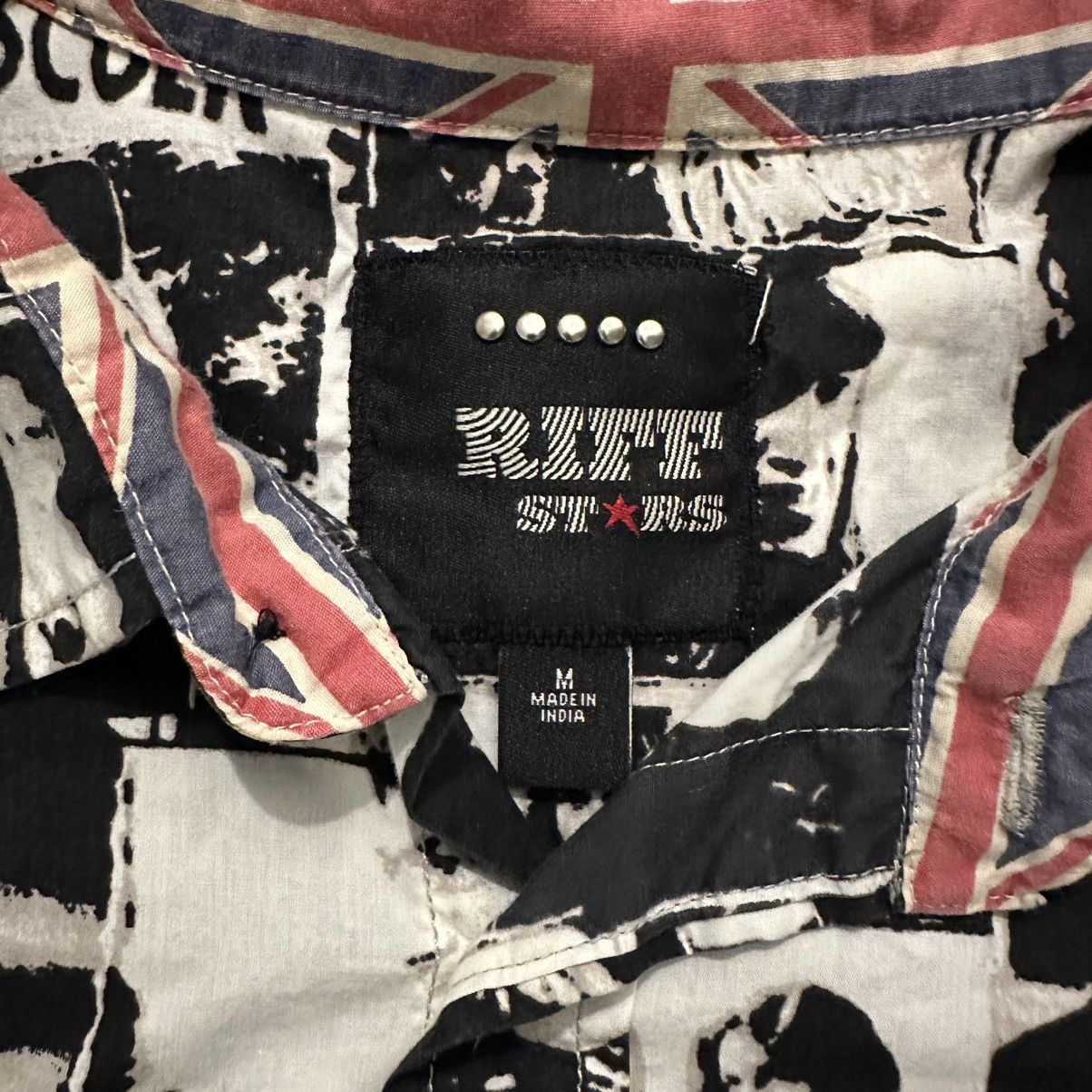 Band Tees Riff Stars Rolling Stones News Paper Print Dress Shirt Size US M / EU 48-50 / 2 - 4 Thumbnail