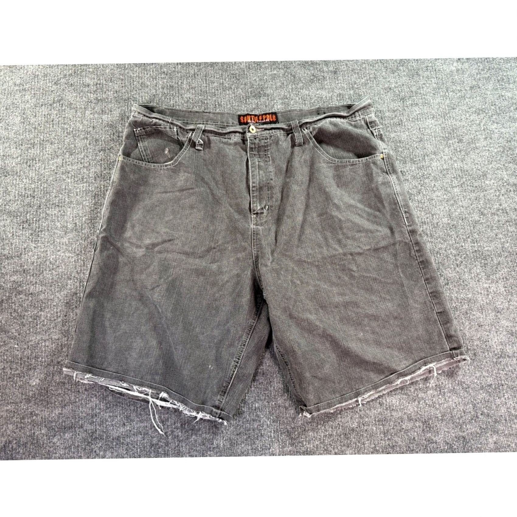 Southpole Southpole Metal Thunder Denim Shorts Mens Size 48 Gray Baggy Raw Hem Y2K Streetwear Size US 32 / EU 48 - 2 Thumbnail