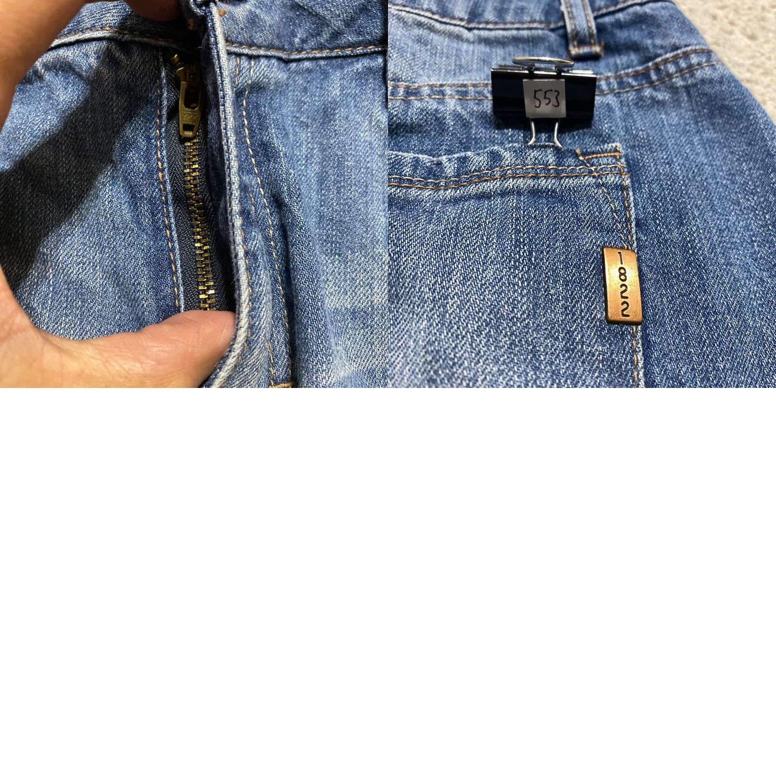 Vintage 1822 Denim Skirt Womens 6 Denim Blue Distressed Mini Short Button Pockets Casual Fall Spring Summer Size 28" / US 6 / IT 42 - 8 Thumbnail