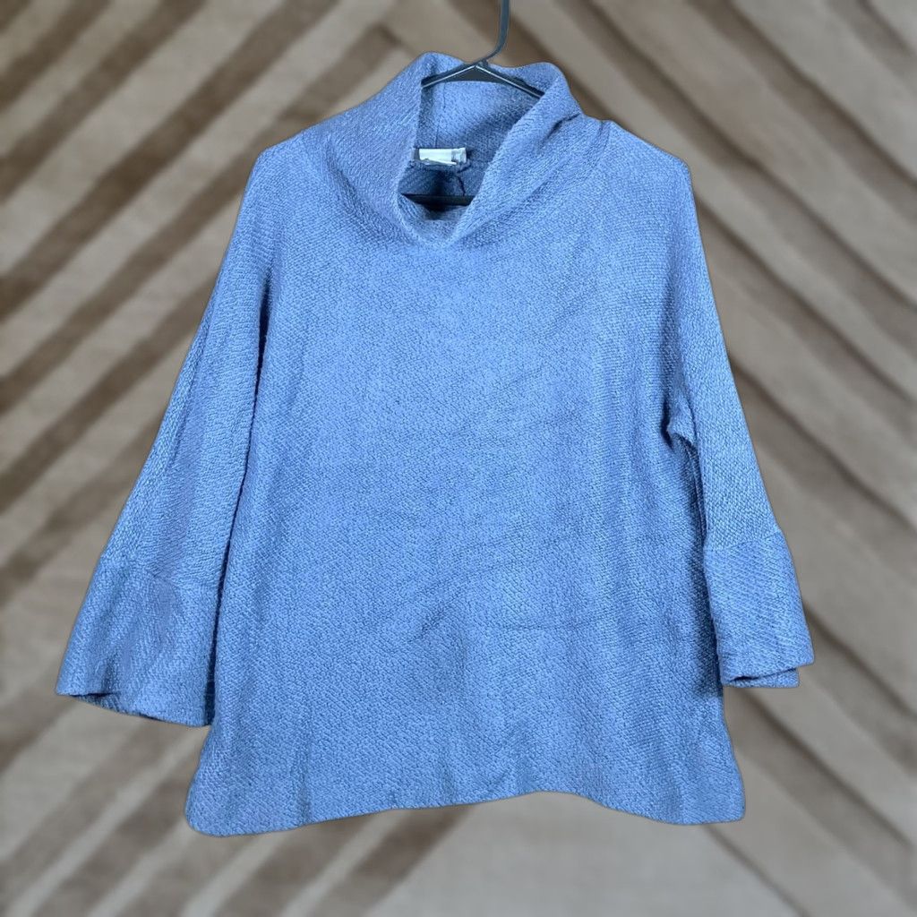 Soft Surroundings Soft Surroundings Womens Sweater Navy High Neck Pullover Cotton Blend Petite XS Size XS / US 0-2 / IT 36-38 - 1 Thumbnail
