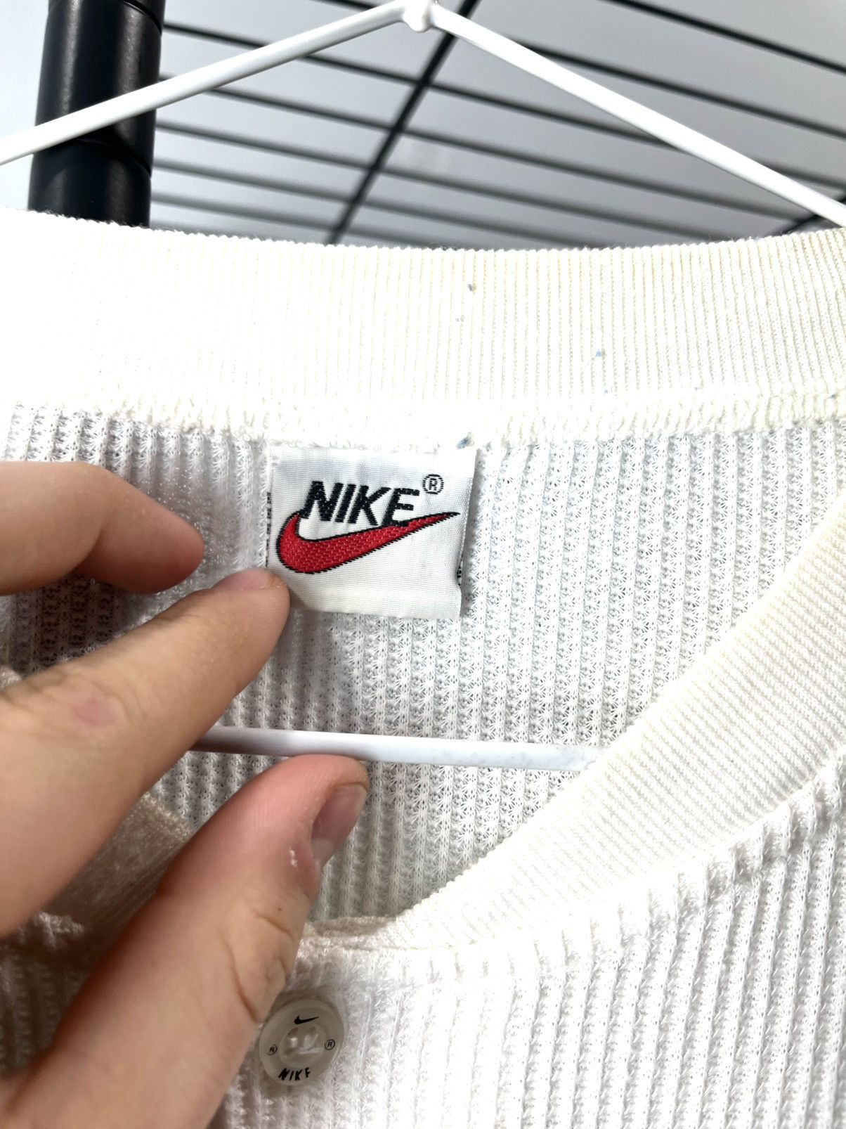 Nike 1990’s Vintage Nike Graphic Logo Waffle T Shirt Monogram Size US XL / EU 56 / 4 - 4 Thumbnail