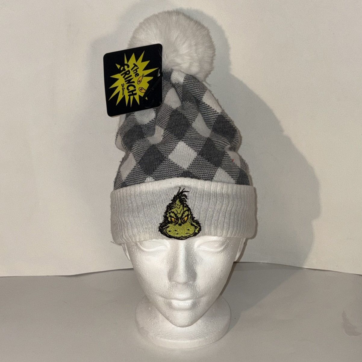 Mad Engine The Grinch Dr. Seuss MAD Engine Winter Toque Pom Beanie Hat Size ONE SIZE - 3 Thumbnail