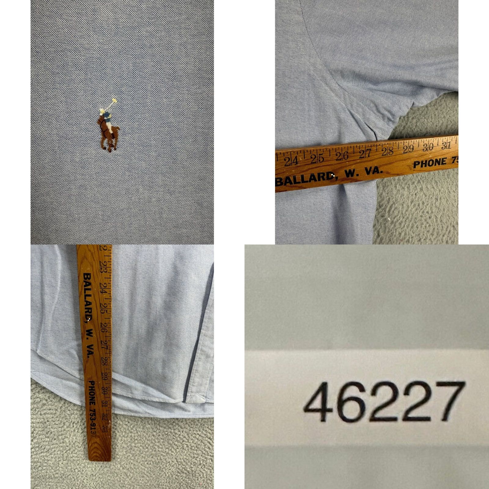 Ralph Lauren Ralph Lauren Button-Up Dress Shirt Mens 18 36-37 Blue Classic Flesh Color Pony Button-Down Size 48R - 8 Thumbnail