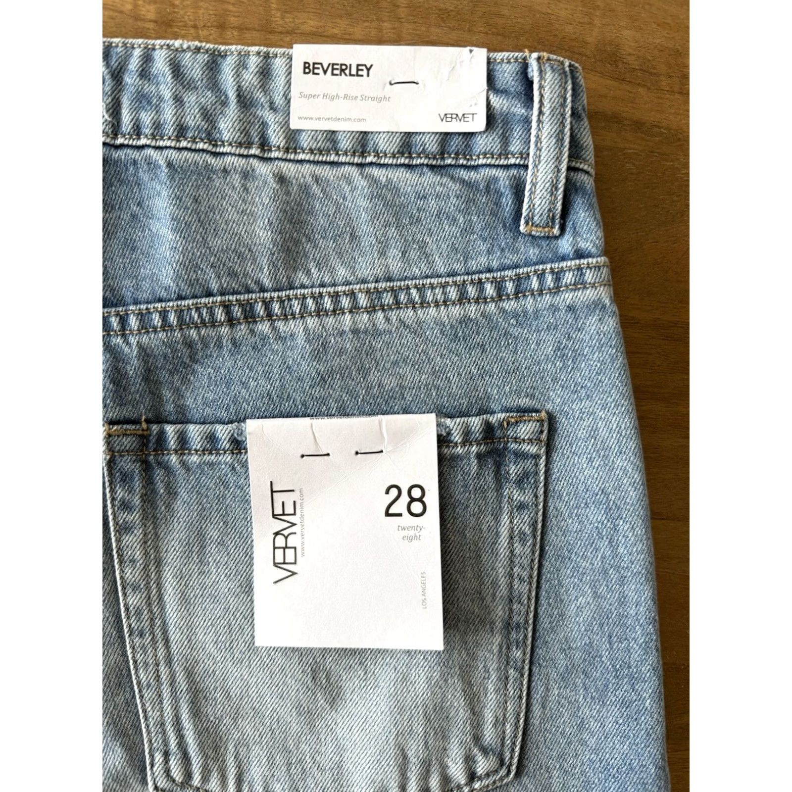 Vintage Vervet Jeans Womens 28 Distressed Light Wash 5-Pocket High Rise Straight Denim Blue Size 28" / US 6 / IT 42 - 5 Thumbnail