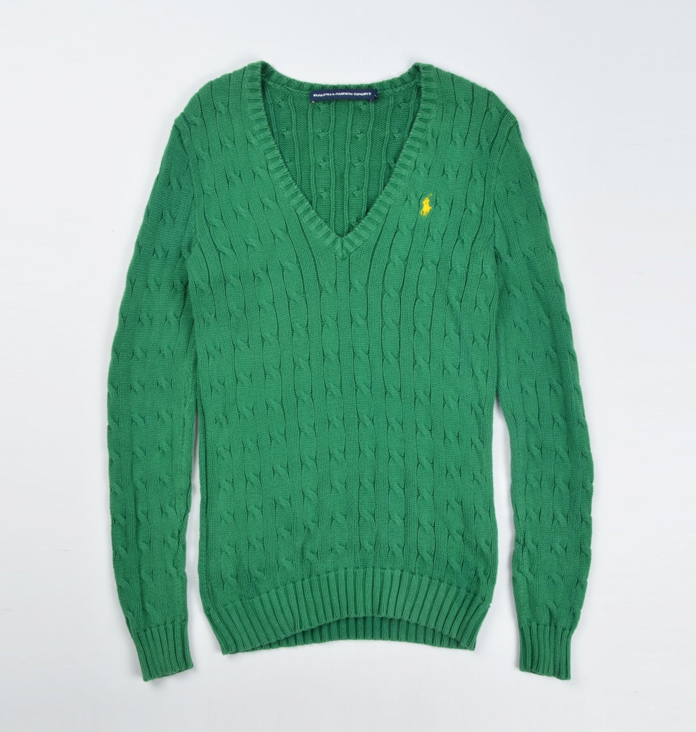 Polo Ralph Lauren Vintage Polo Ralph Lauren Chunky Knit V-Neck Jumper Size XS / US 0-2 / IT 36-38 - 4 Thumbnail