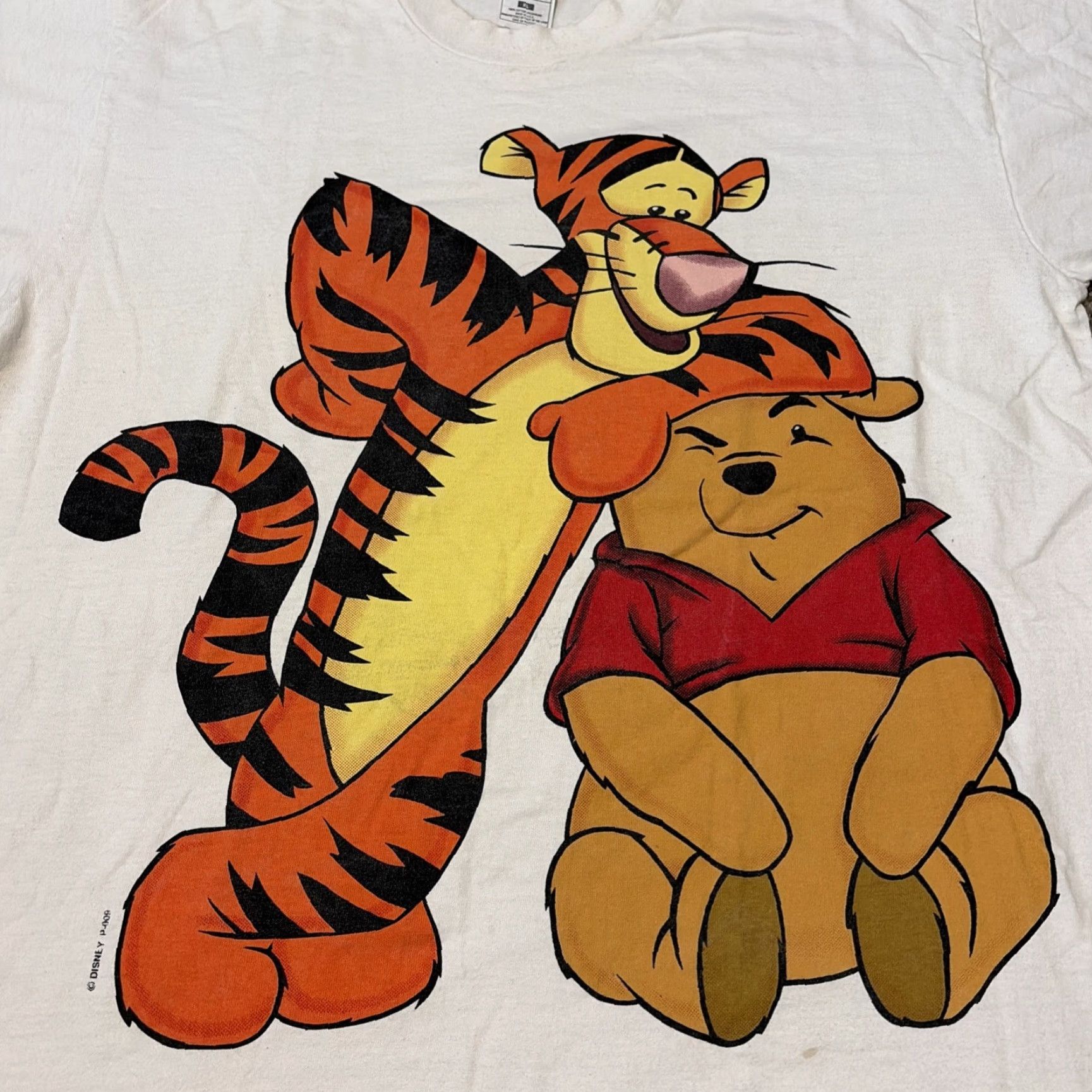 Disney VINTAGE Winnie The Pooh & Tigger Disney Cartoon TV Show XL White T-Shirt Men XL White Disney Cartoon Pooh Tigger Mens Size US XL / EU 56 / 4 - 3 Thumbnail