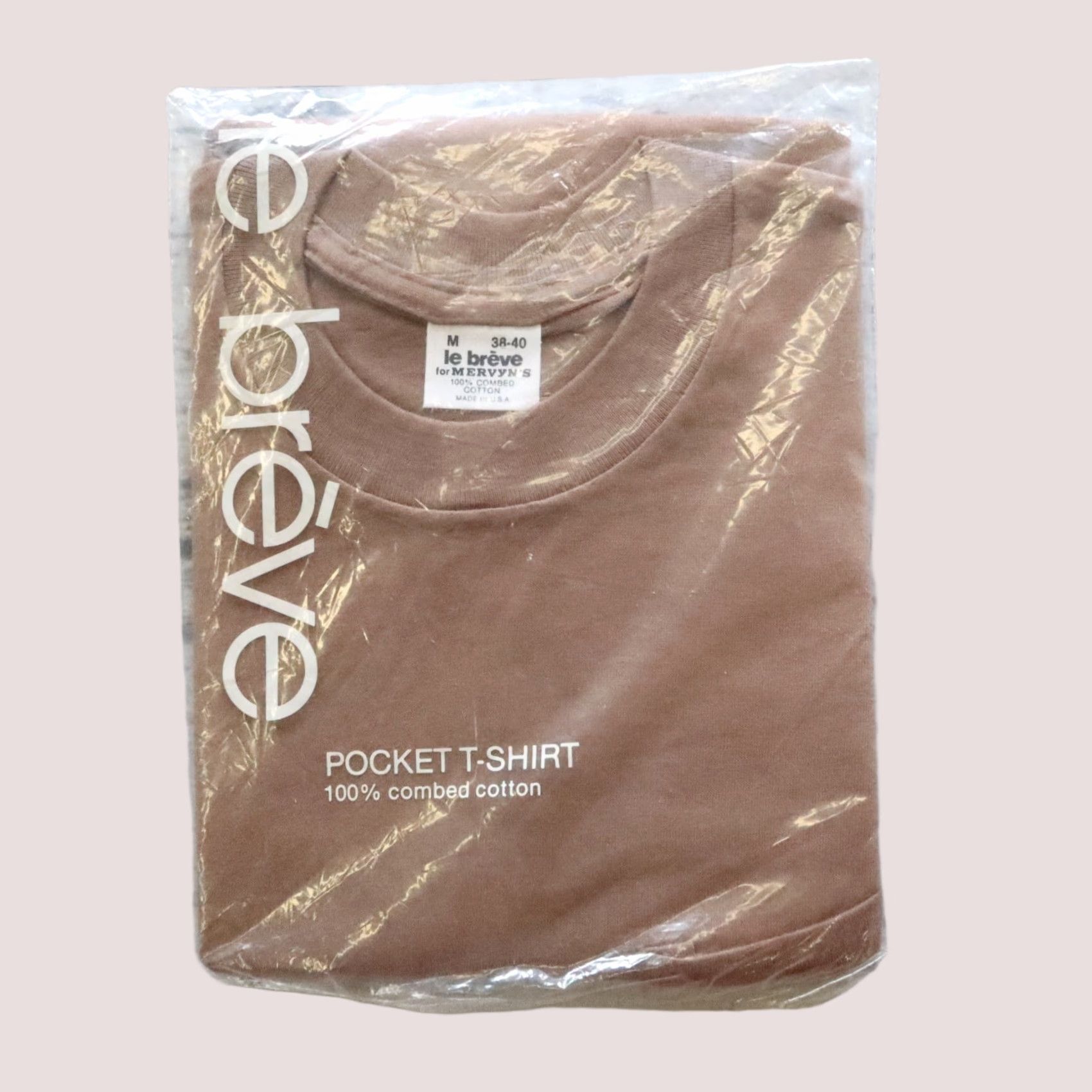 Vintage Vintage Mervyn's Le Breve Men's Pocket T-Shirt M Adult Brown 100% Combed Cotton Deadstock Shirt Mens Size US M / EU 48-50 / 2 - 1 Thumbnail