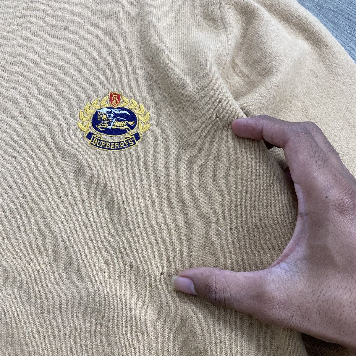 Burberry 90s Vintage Burberrys London Lambwool Knit Sweatshirt Luxury Size US L / EU 52-54 / 3 - 15 Thumbnail