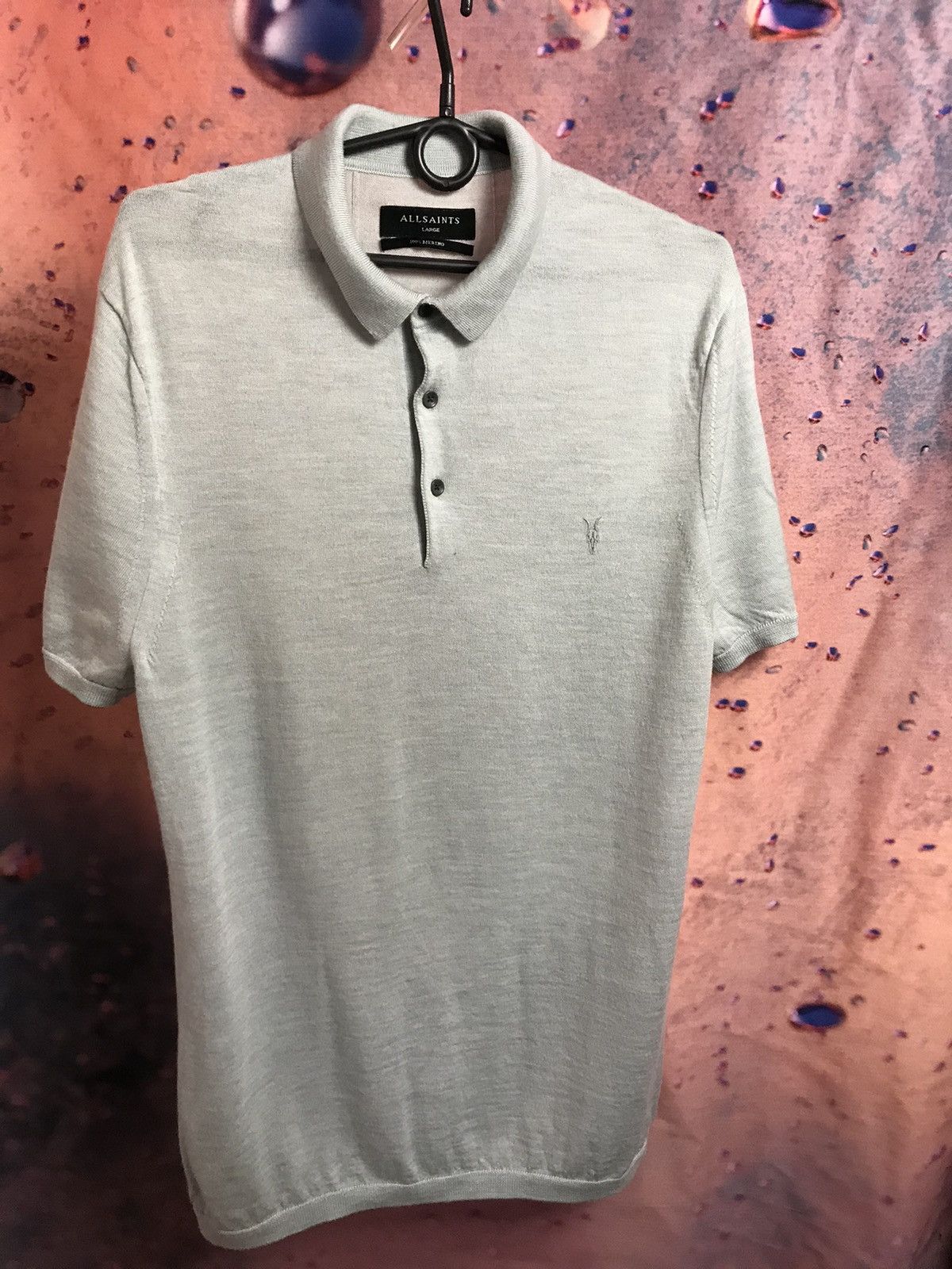 Allsaints Allsaints luxury streetwear wool polo tee Size US L / EU 52-54 / 3 - 2 Thumbnail