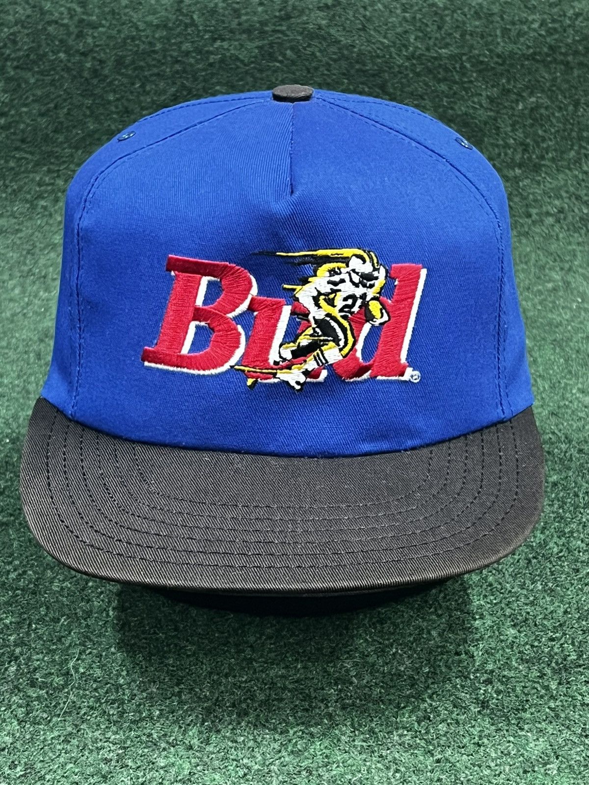 Budweiser Vintage 80s Budweiser Football Snapback Hat Size ONE SIZE - 1 Thumbnail
