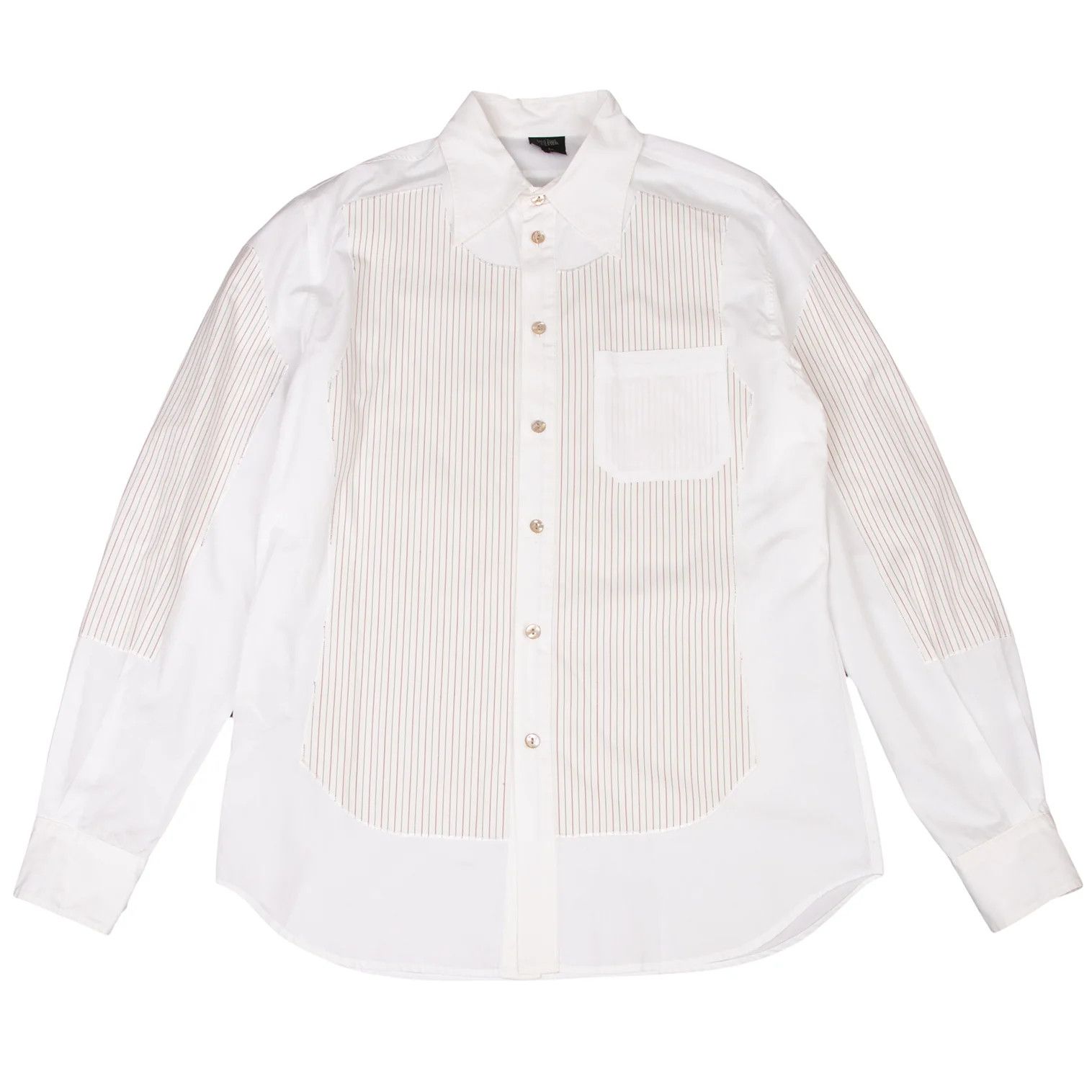 Jean Paul Gaultier Striped Panel Shirt in White, Size 48 Size US M / EU 48-50 / 2 - 1 Thumbnail