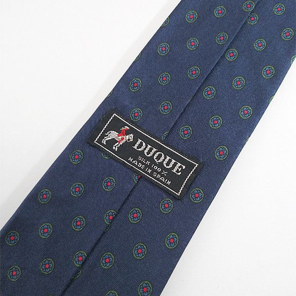 Other Vintage 1980s Duque Tie Necktie The Foulard Spain 100% Silk Size ONE SIZE - 4 Thumbnail