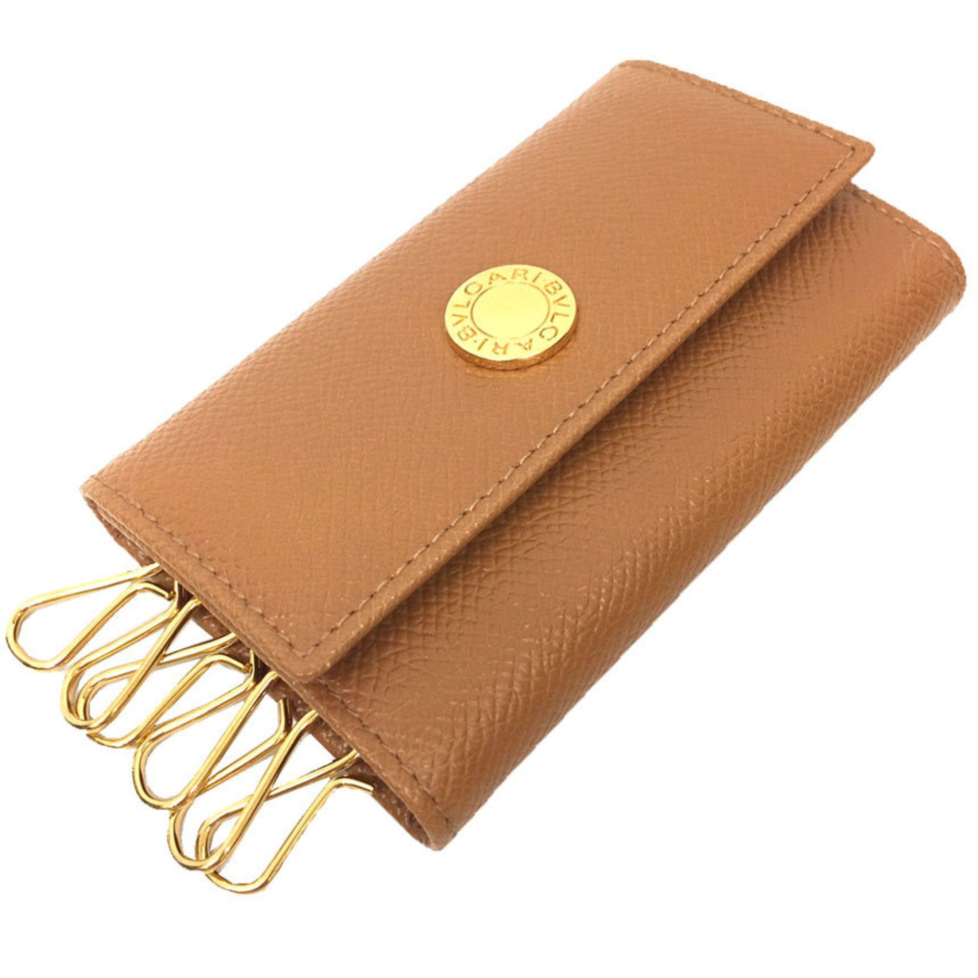 Bvlgari BVLGARI Bulgari Key Case Grain Leather Brown 6 Rings Preservation Men's Women's Small Wallet aq10366 Size ONE SIZE - 1 Thumbnail