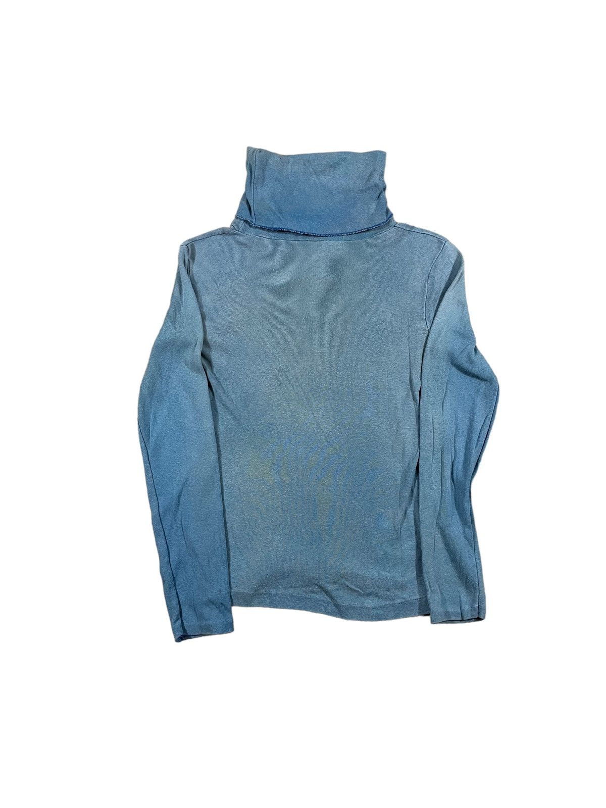 Vintage Vintage 60s 70s Turtleneck Shirt Faded Blue Size S / US 4 / IT 40 - 1 Thumbnail