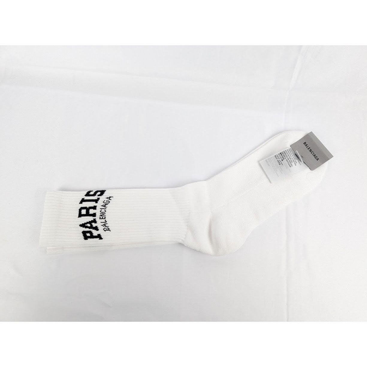 Balenciaga o1rshd1 Size: XL / Paris Tennis Socks in White / Black Size ONE SIZE - 4 Thumbnail