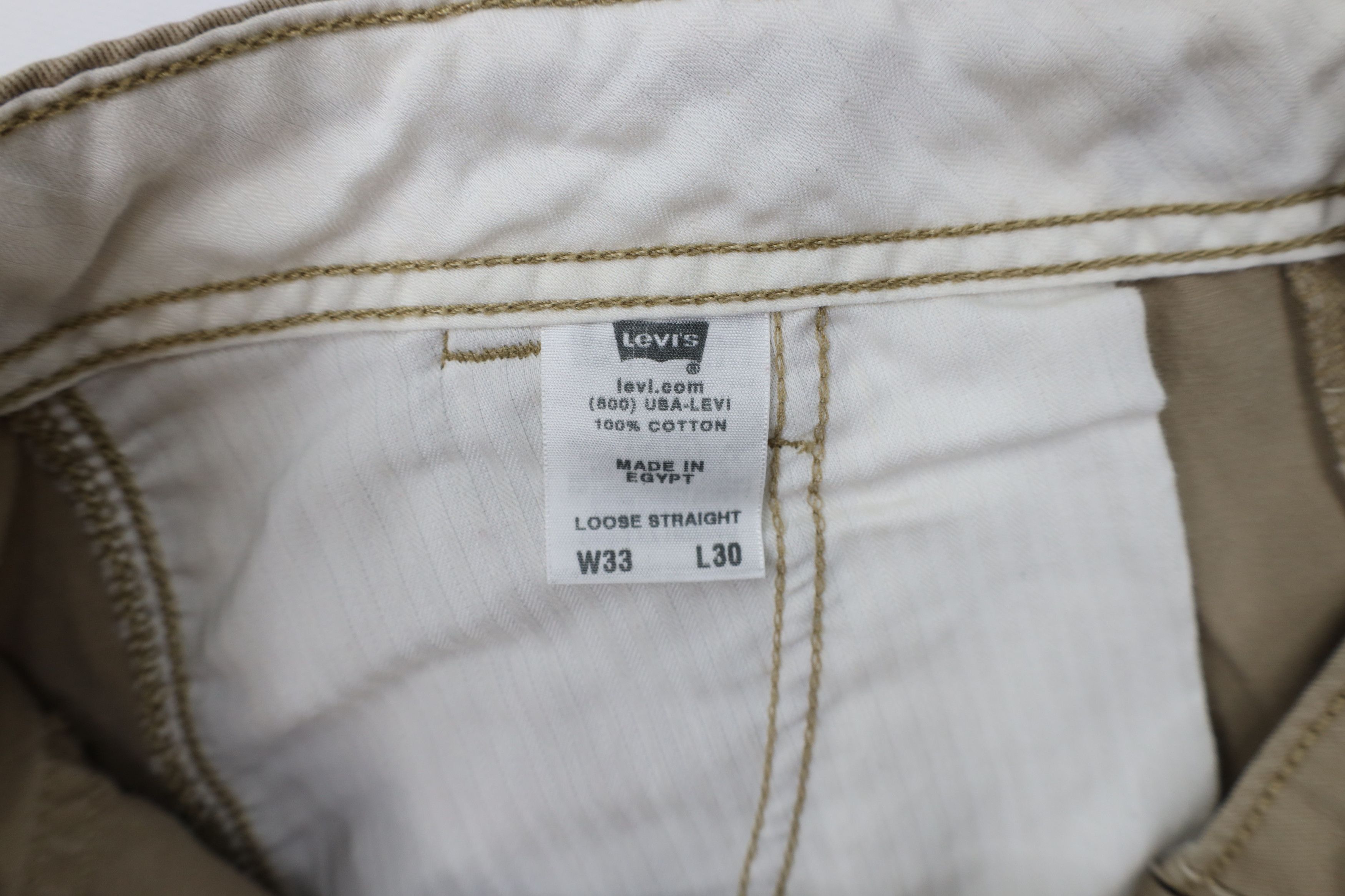 Levi's Vintage Y2K Levis Loose Straight Wide Leg Cargo Pants Beige Size US 33 - 10 Thumbnail
