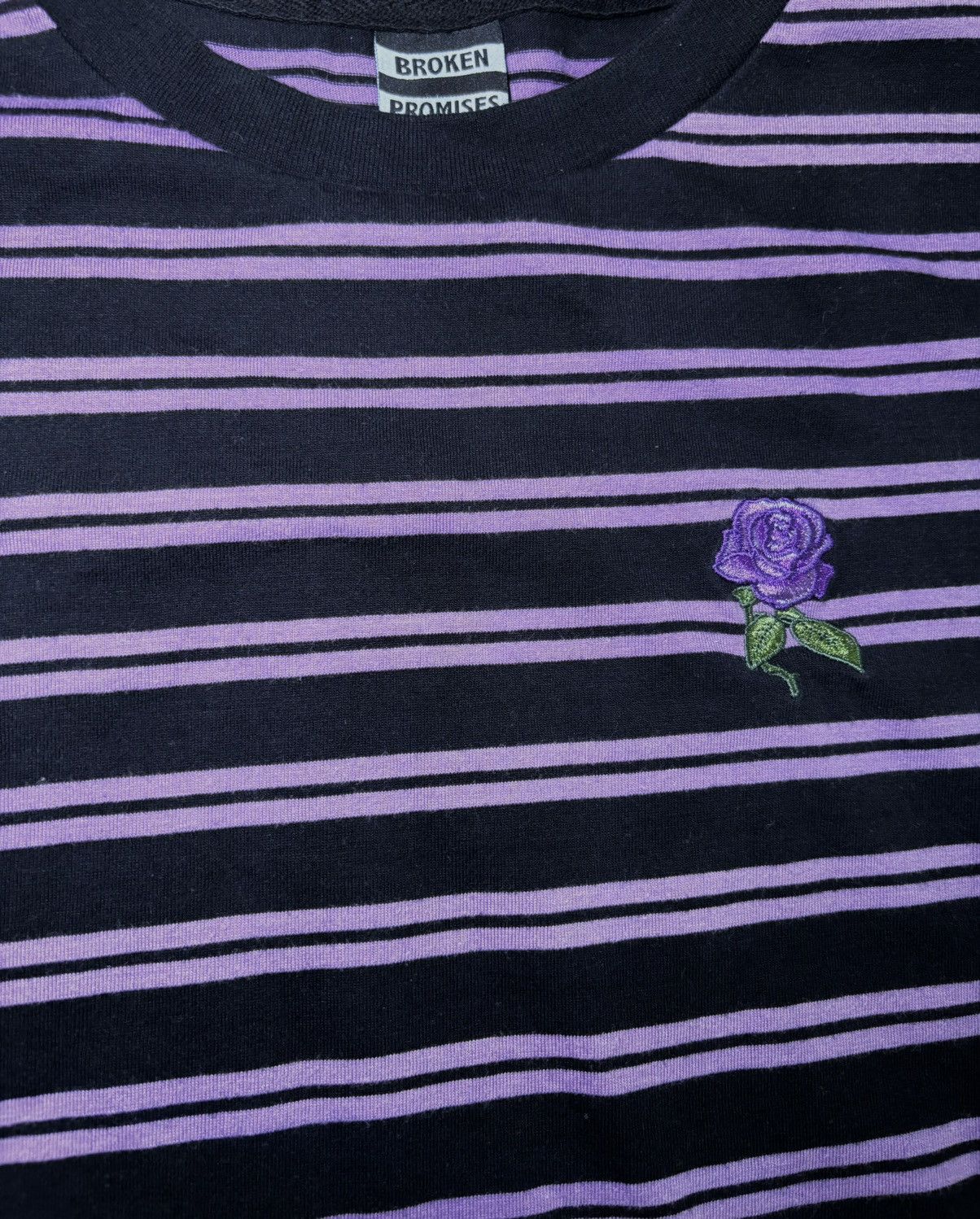 Broken Promises Co. Broken promises black and purple striped T-shirt Size US M / EU 48-50 / 2 - 1 Thumbnail