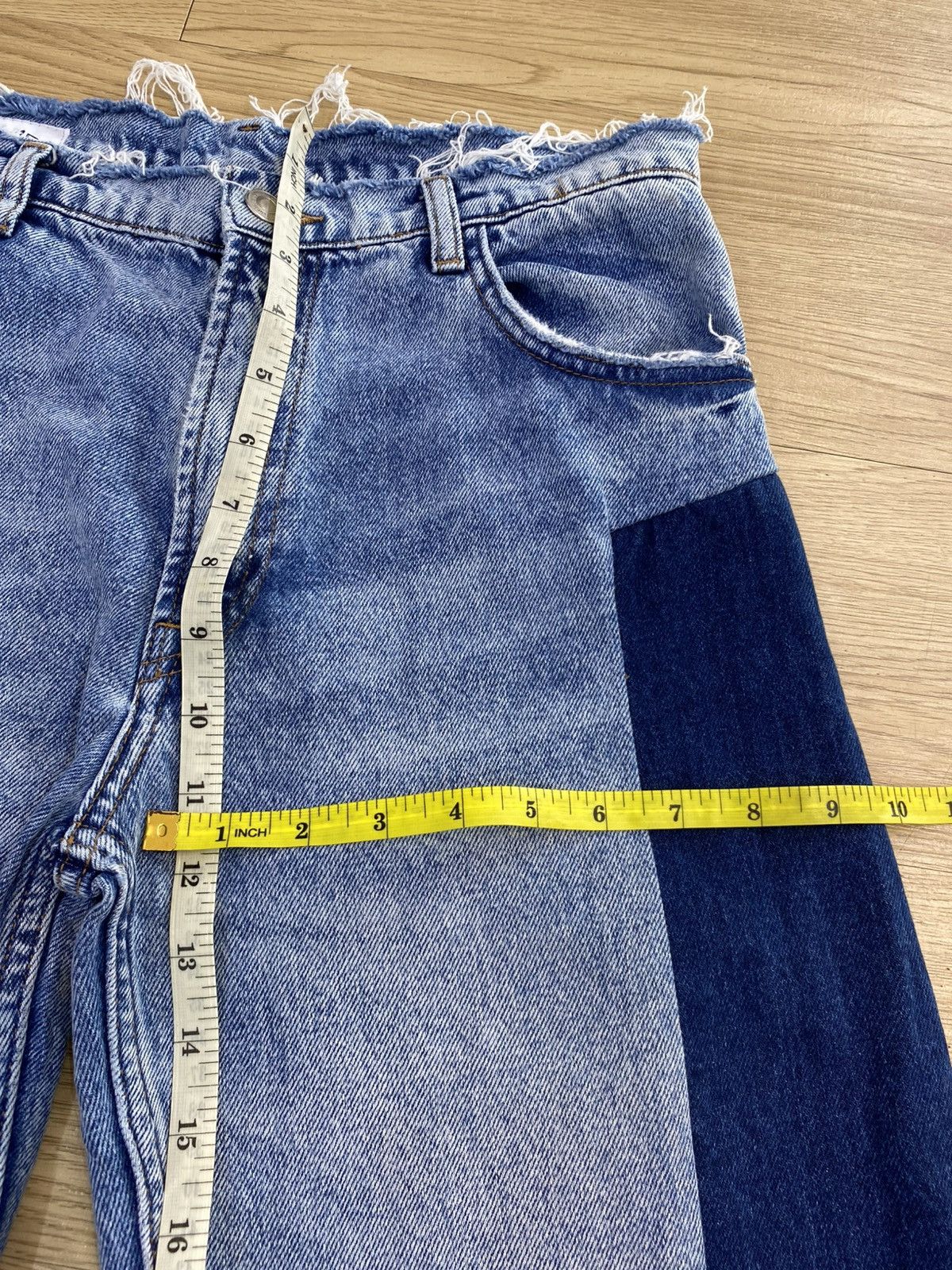 Japanese Brand TRf baggy patchwork color block croped denim jeans Size US 30 / EU 46 - 9 Thumbnail