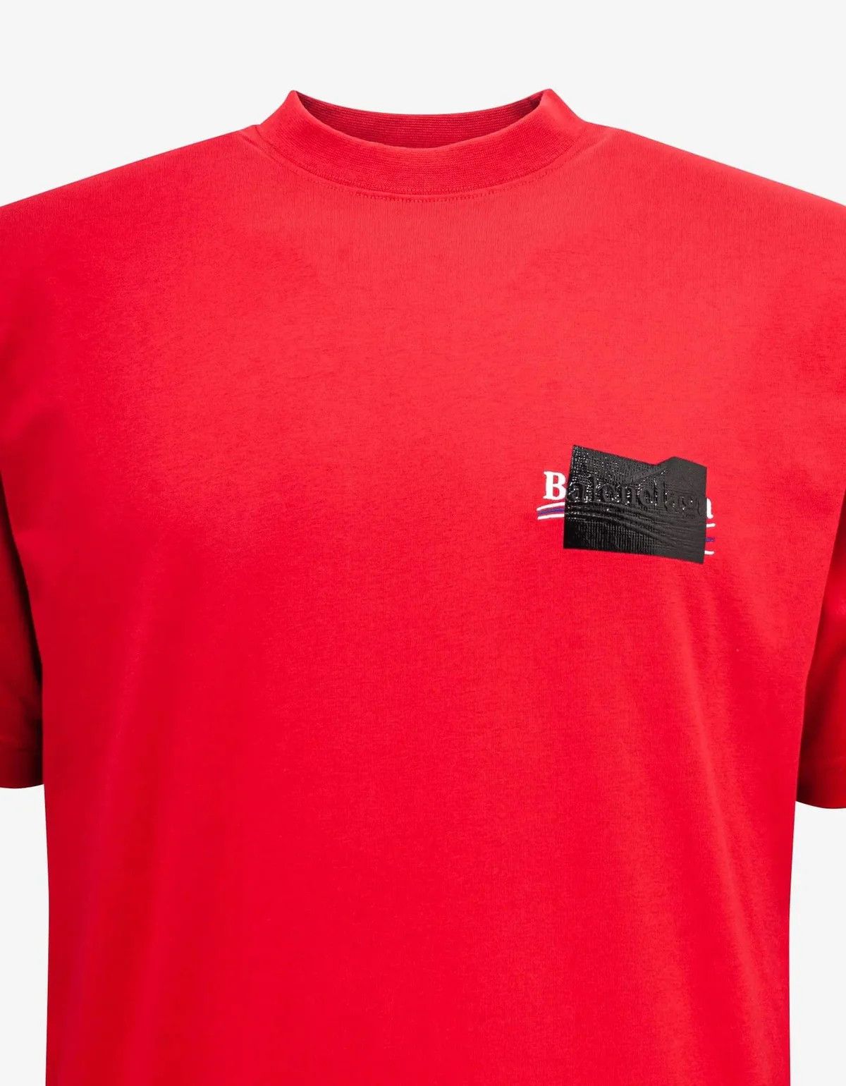 Balenciaga o1s1rm0924 Large Fit T-Shirt in Red/White/Blue Size US XXS / EU 40 - 3 Thumbnail